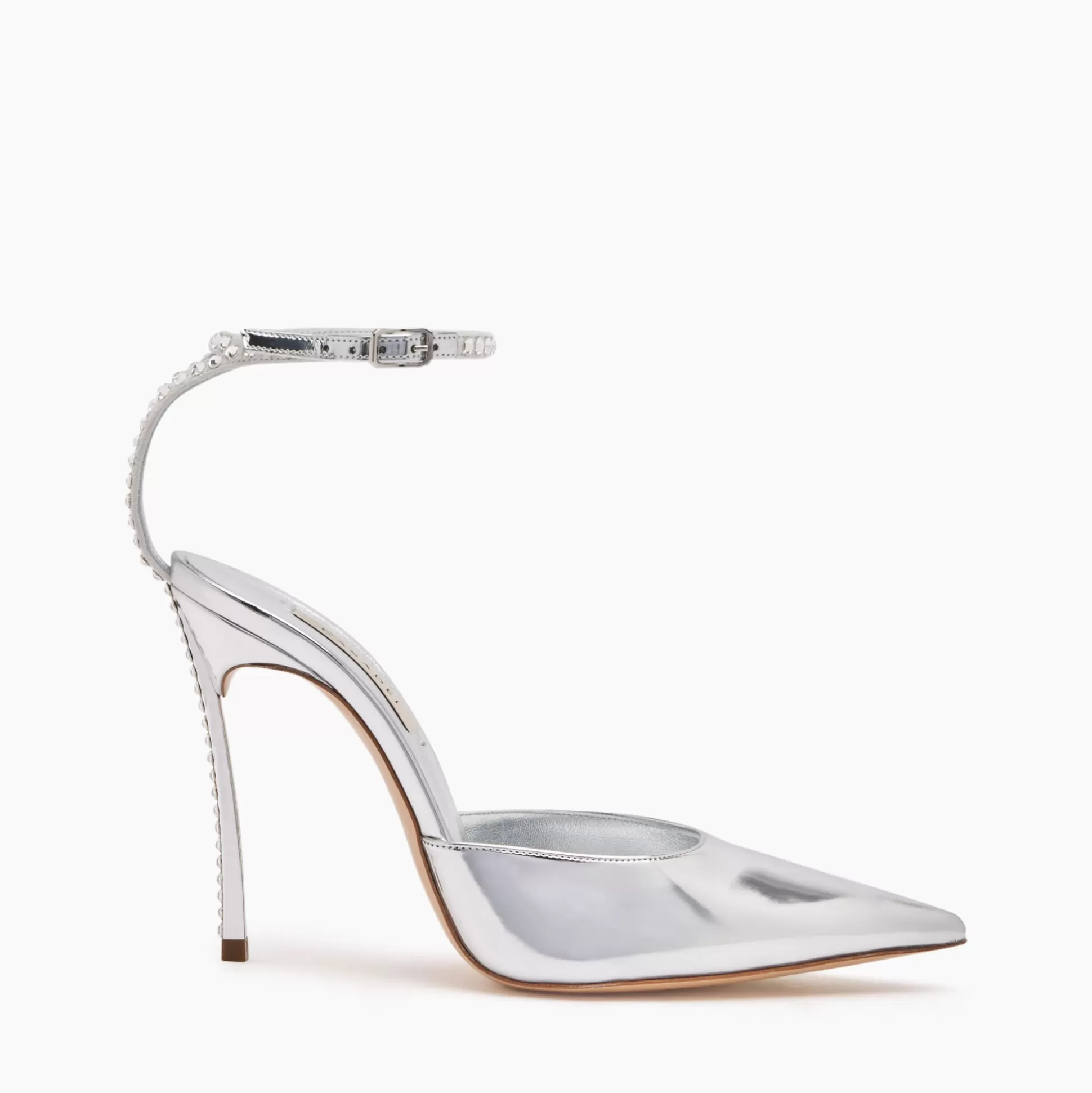 Casadei Alice Blade Slingback Silver New