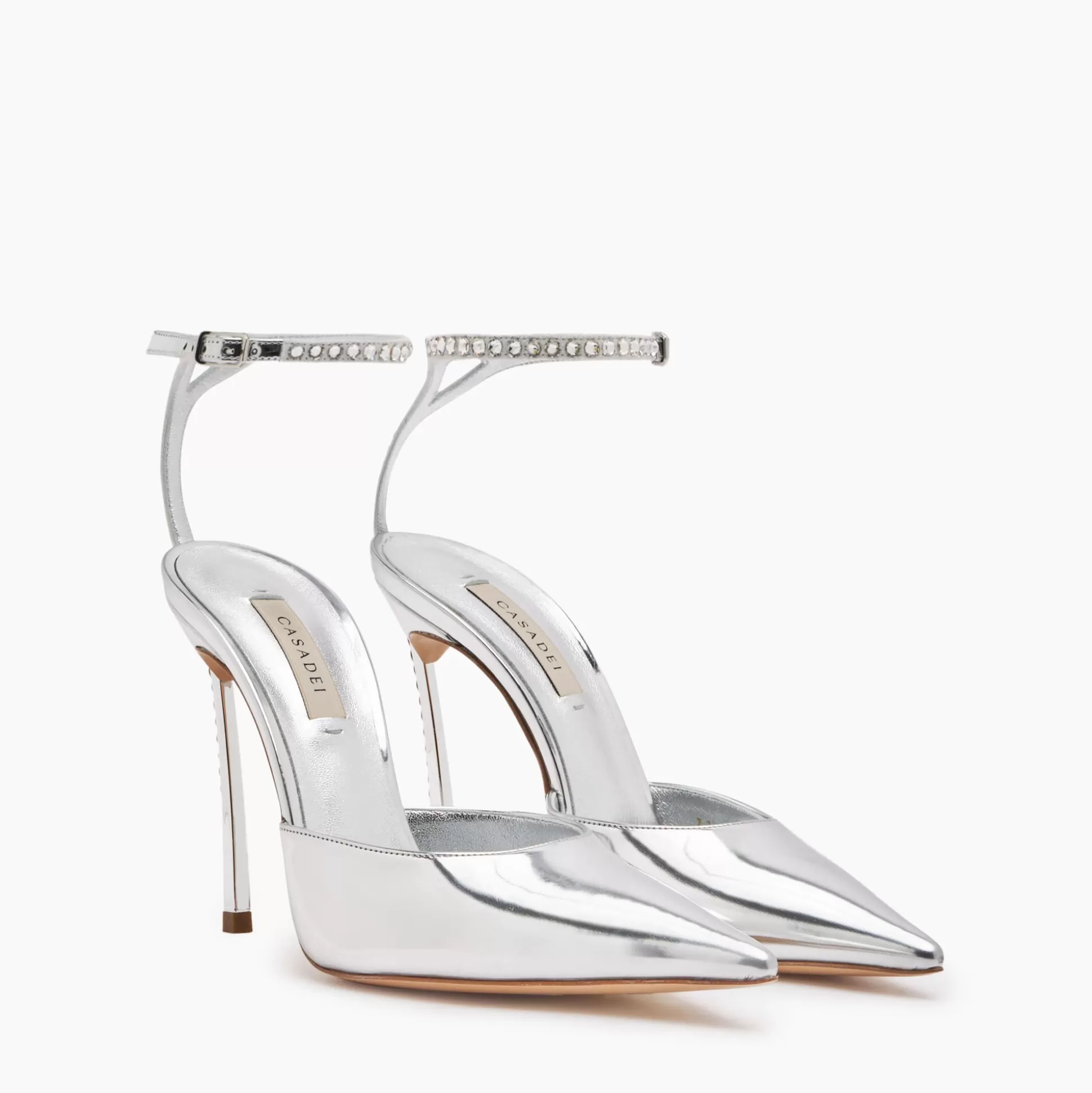 Casadei Alice Blade Slingback Silver New