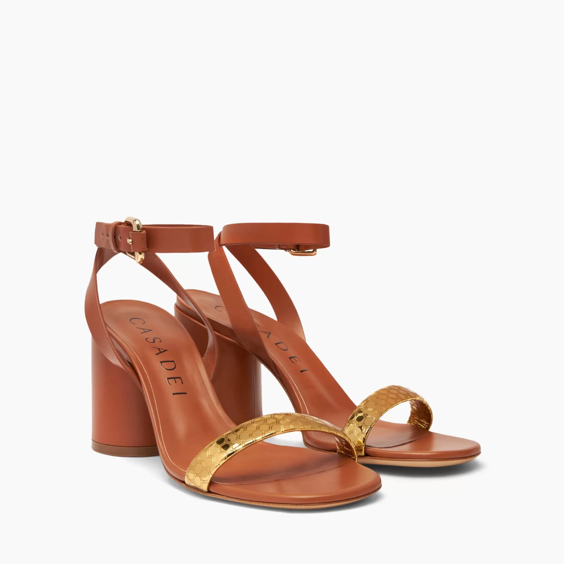 Casadei Atomium Cleo Leather And Gold Sandals Gold and Etruria Best Sale