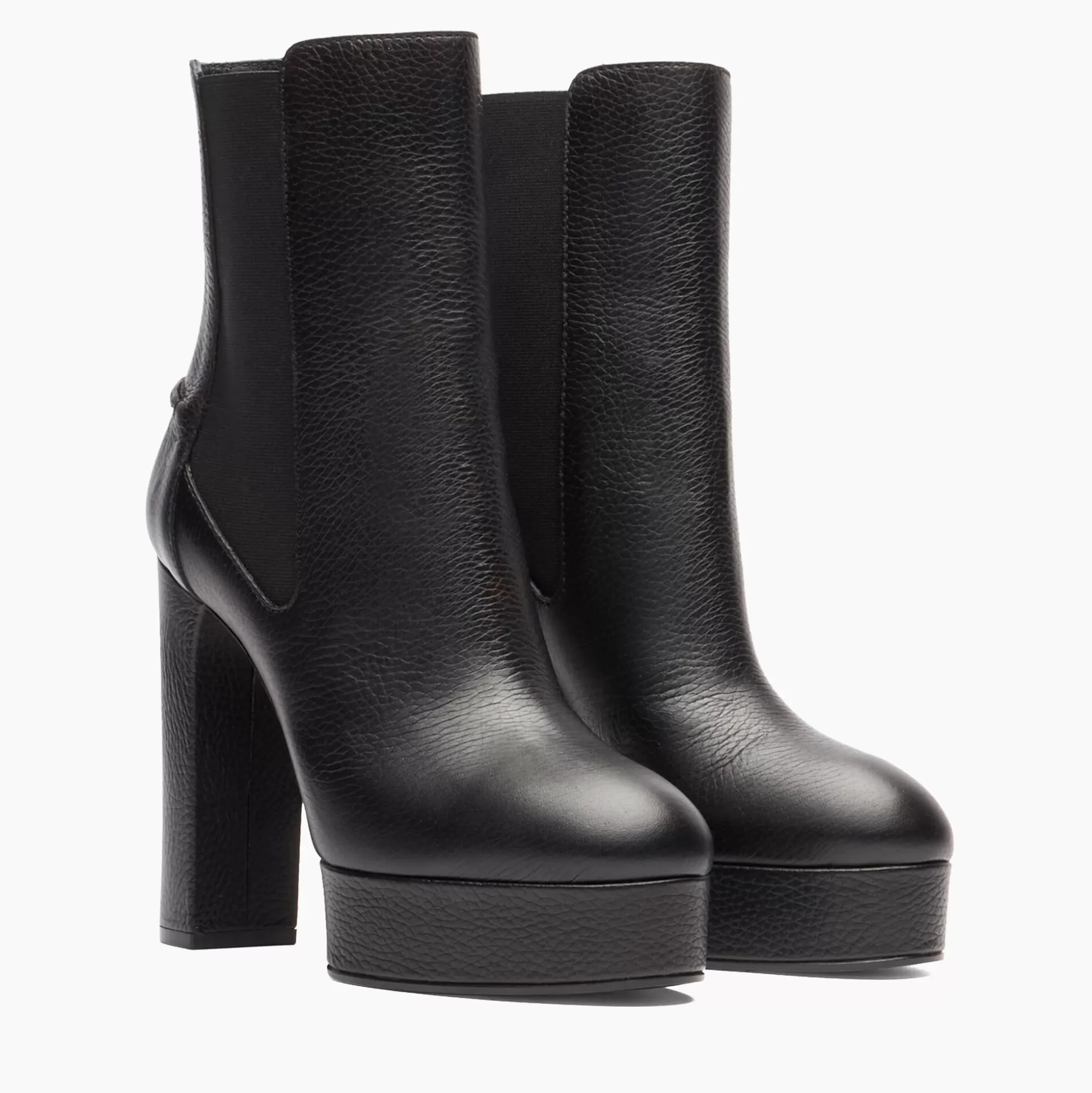 Casadei Betty Leather Ankle Boots Black Store