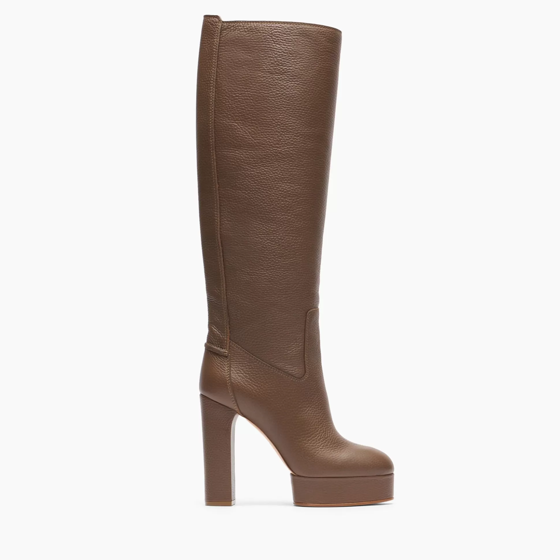 Casadei Betty Leather High Boots Caribou Best Sale