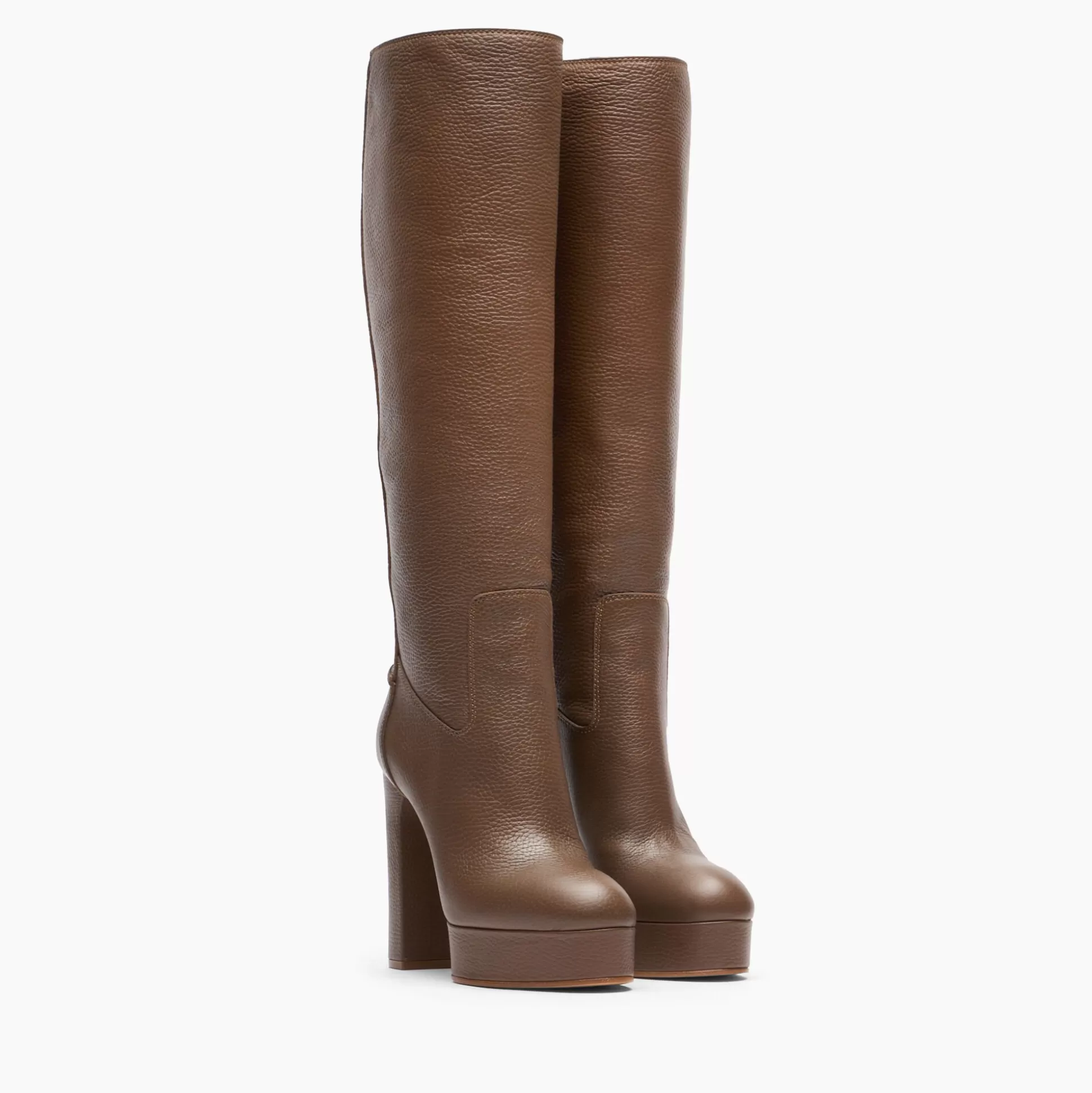 Casadei Betty Leather High Boots Caribou Best Sale