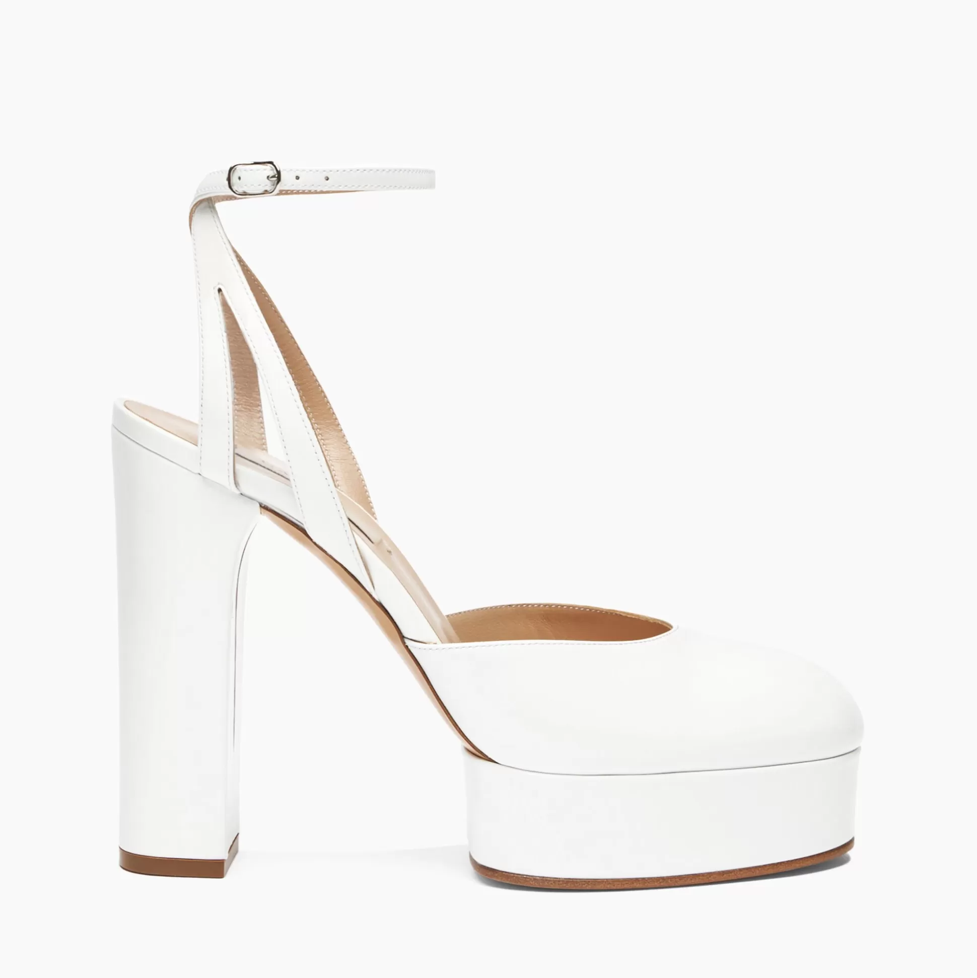 Casadei Betty Patent Leather Platform Pumps White Discount