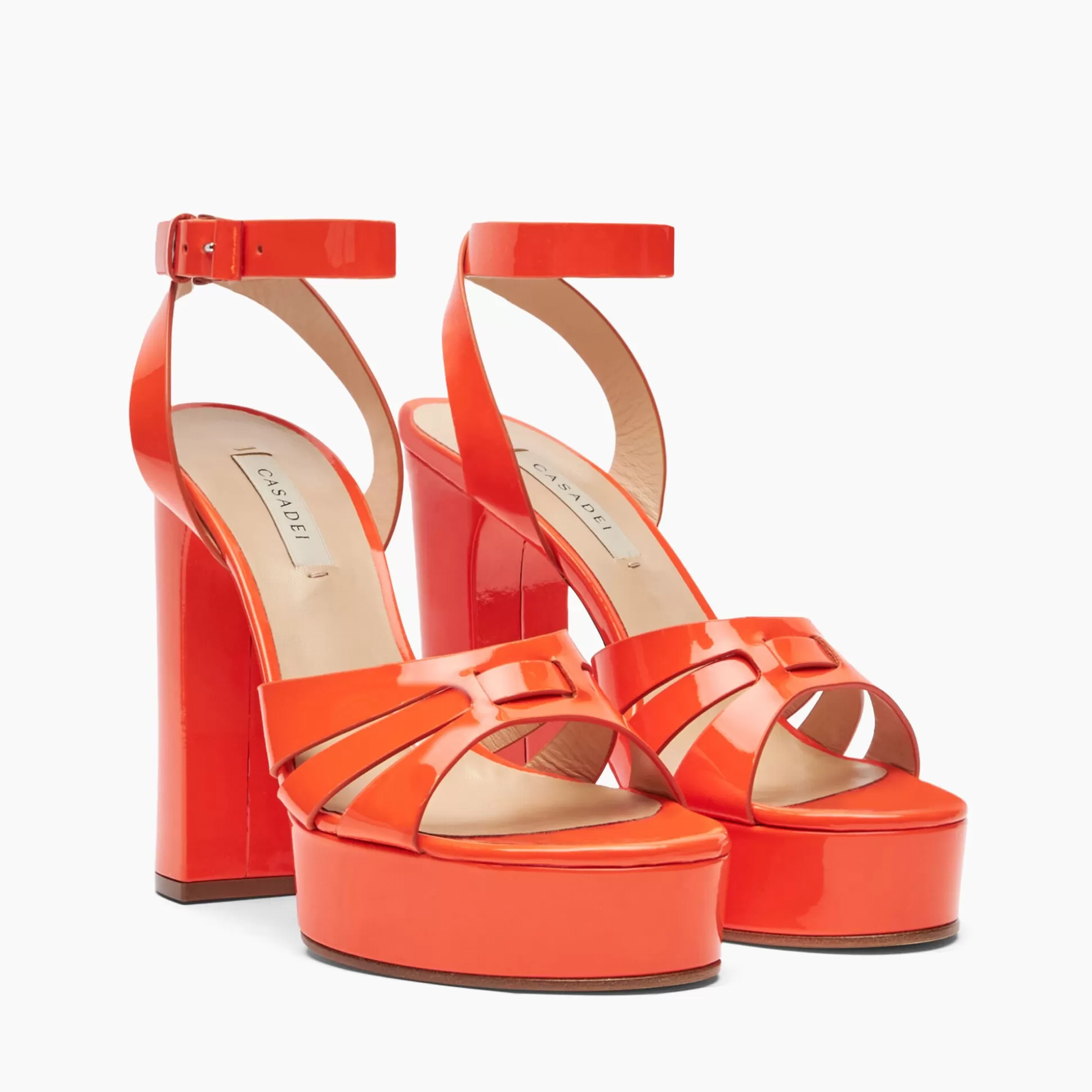 Casadei Betty Patent Leather Platform Sandals Tulip Best Sale