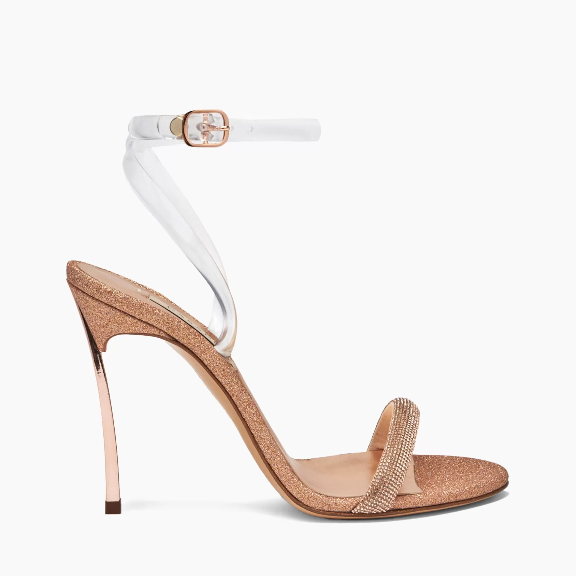 Casadei Blade Jasmine PVC Sandals Light Peach and Rose gold Online