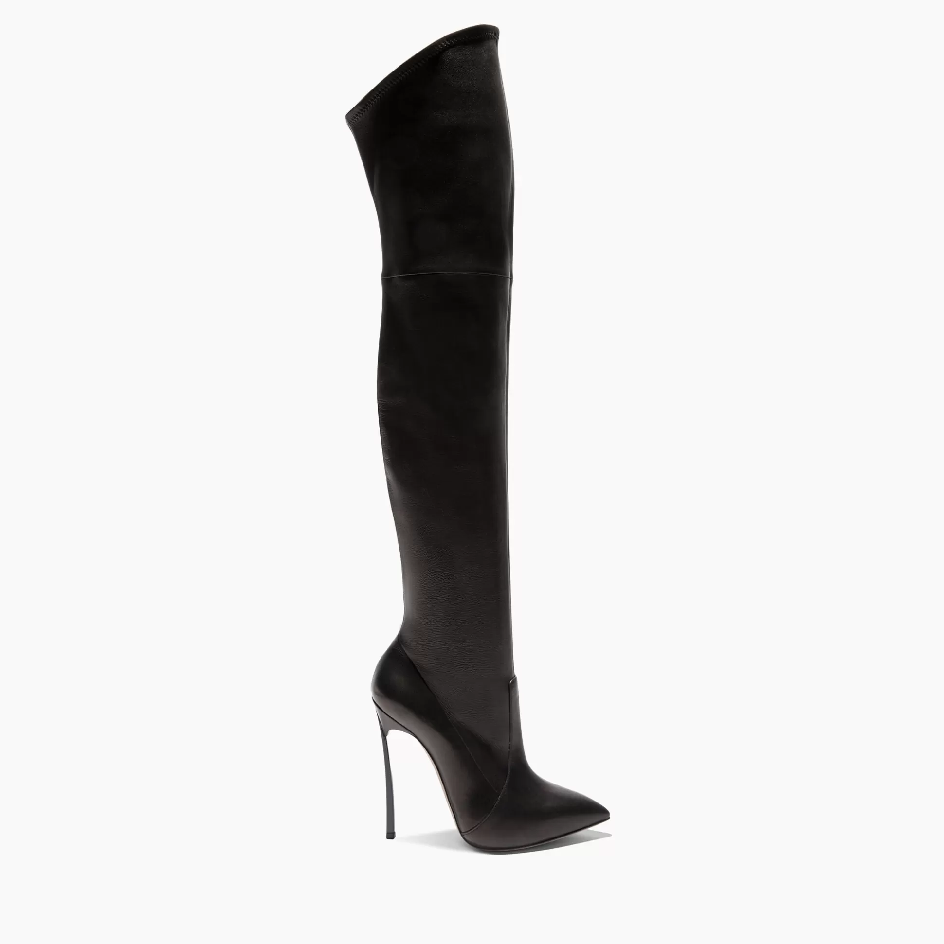 Casadei Blade Leather Over The Knee Black Discount