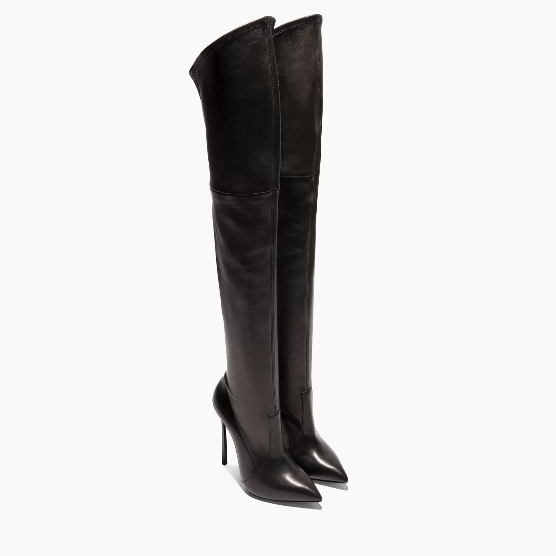 Casadei Blade Leather Over The Knee Black Discount