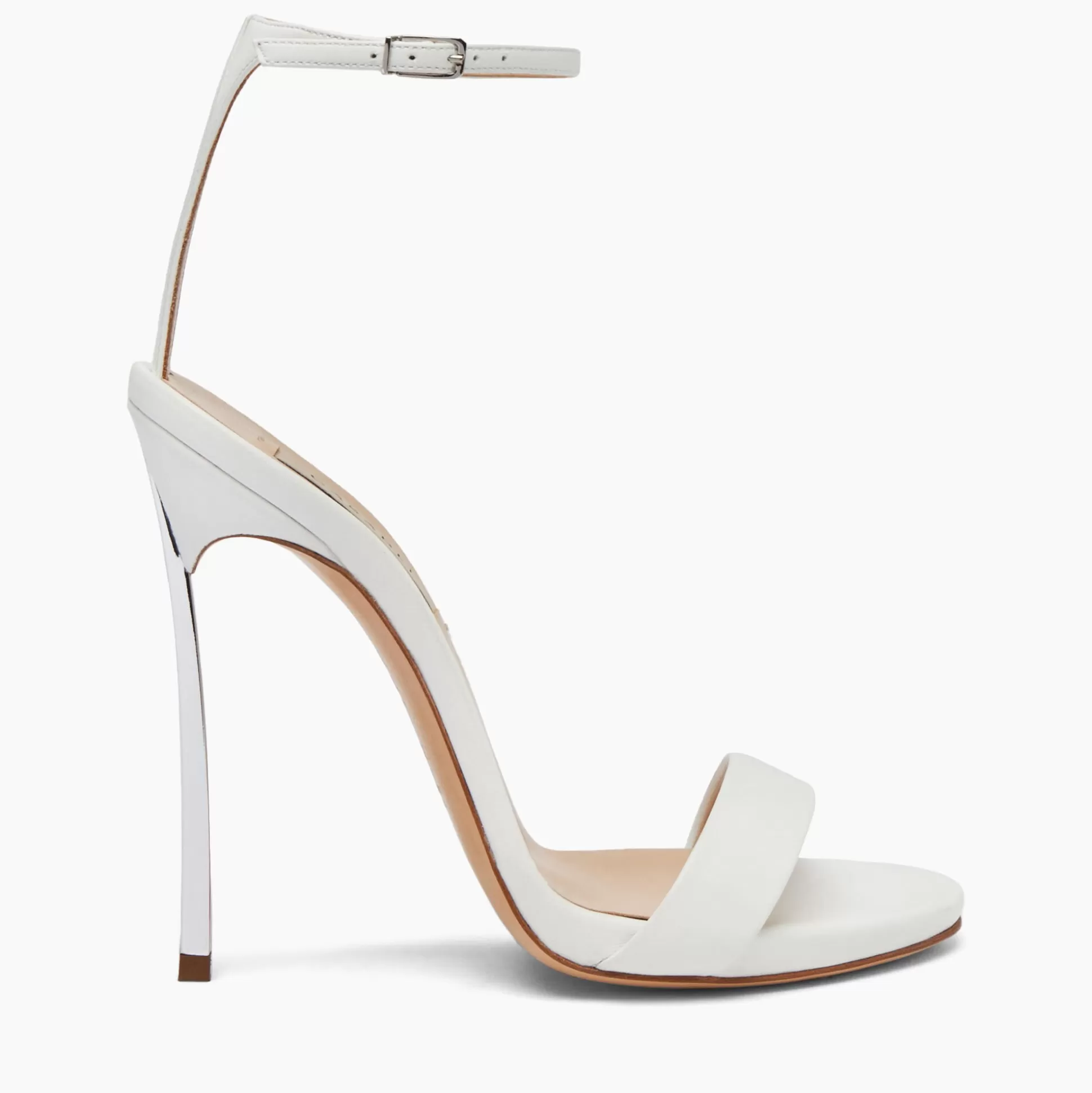 Casadei Blade Leather Sandals White Hot