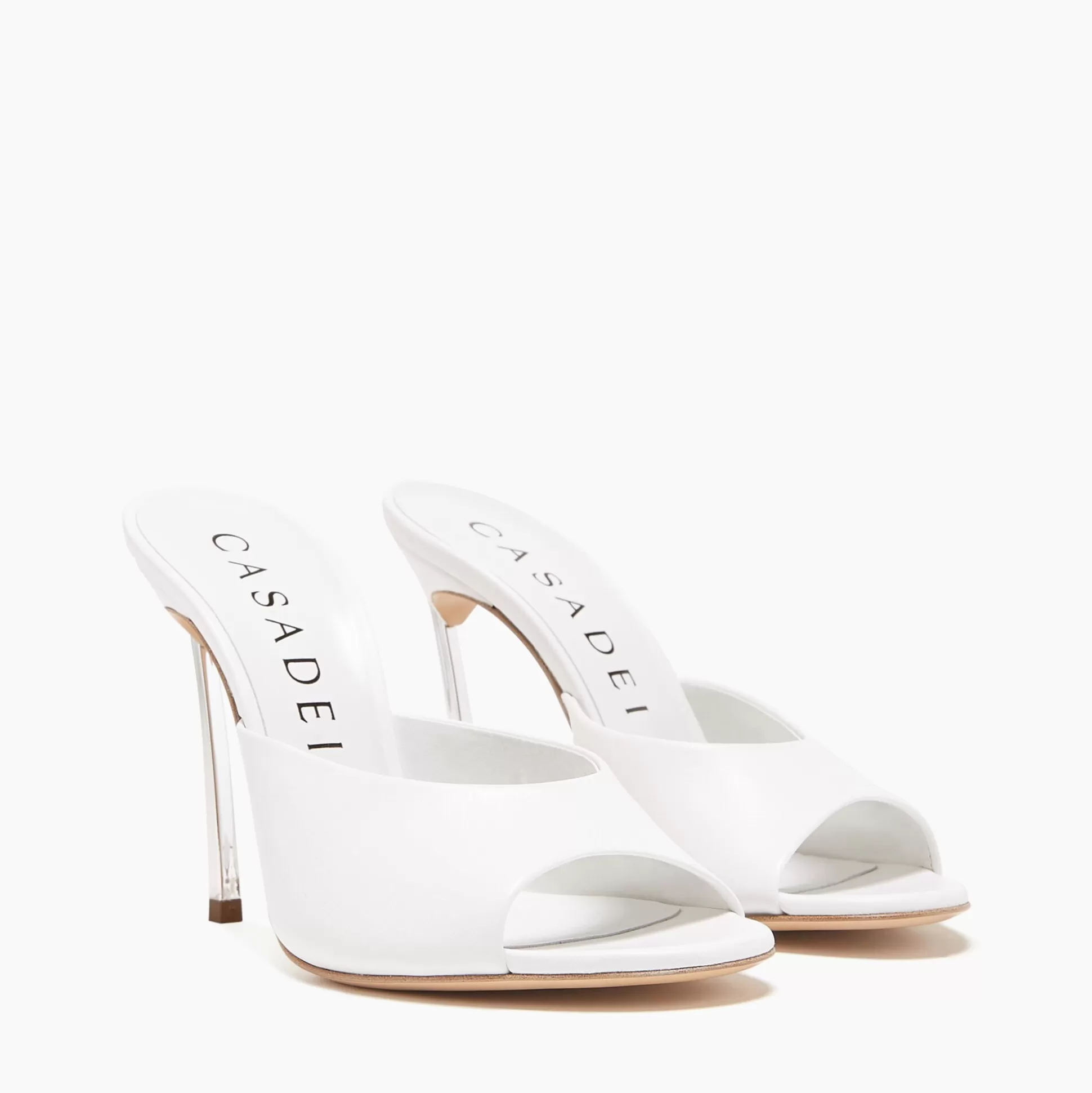 Casadei Blade Minorca Mules White Clearance