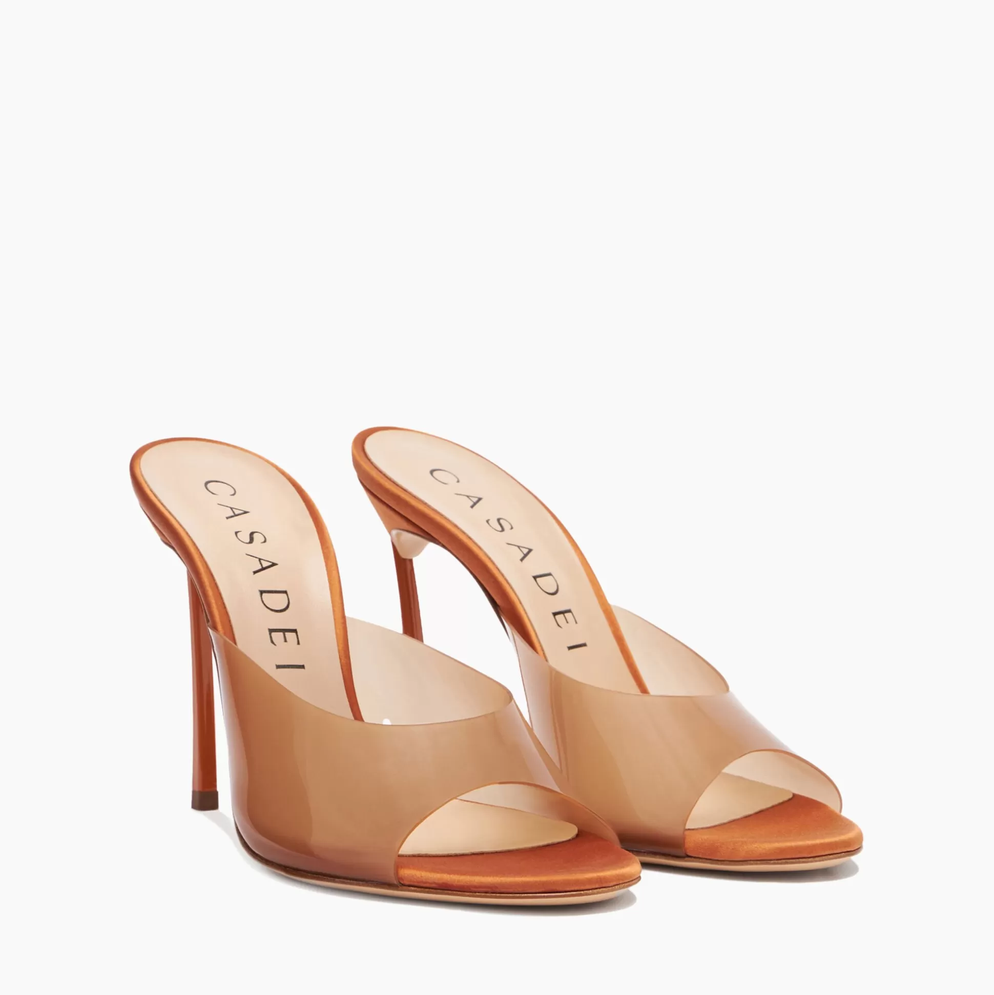 Casadei Blade Toe Cap PVC Mules Topaz Outlet