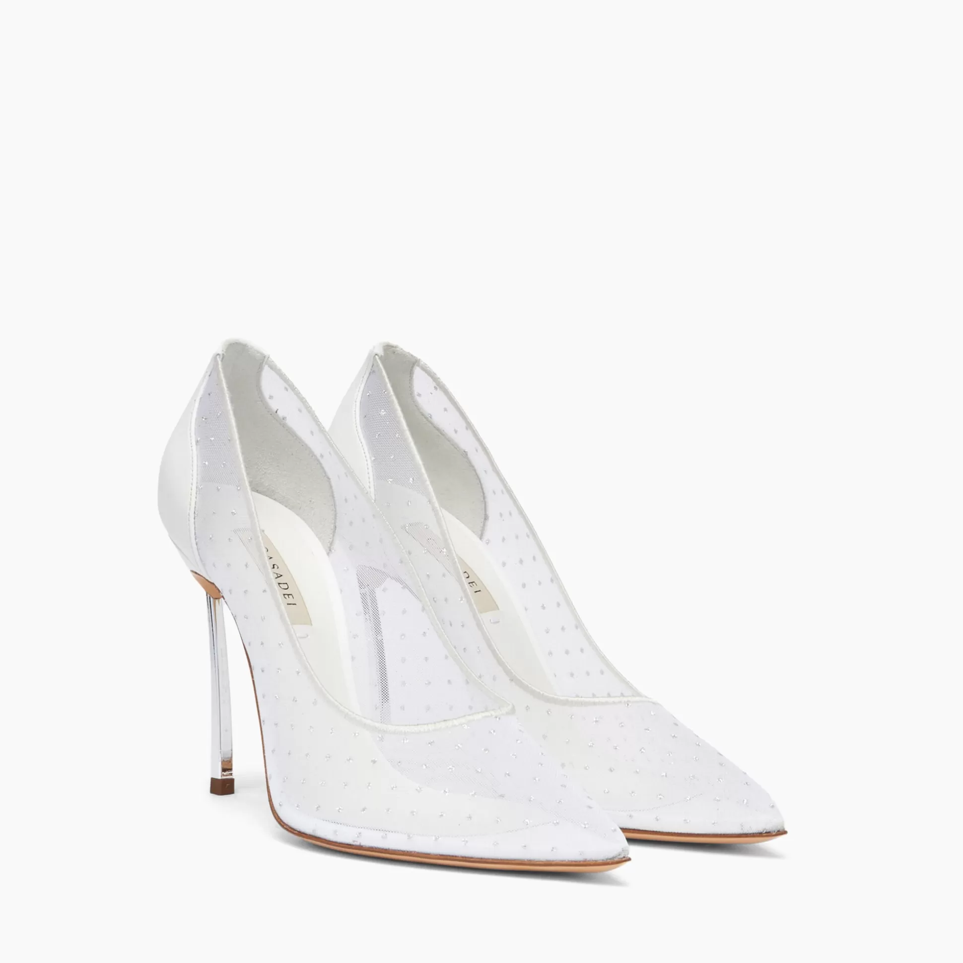 Casadei Blade Vanity Mesh Pumps White Store