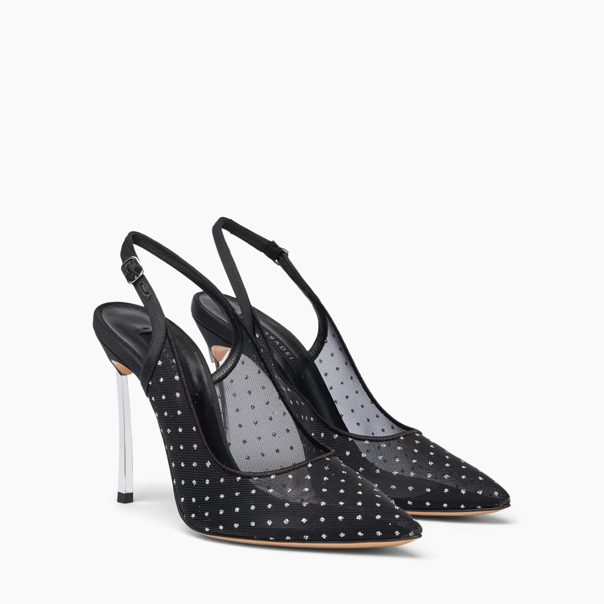 Casadei Blade Vanity Mesh Slingbacks Black Shop