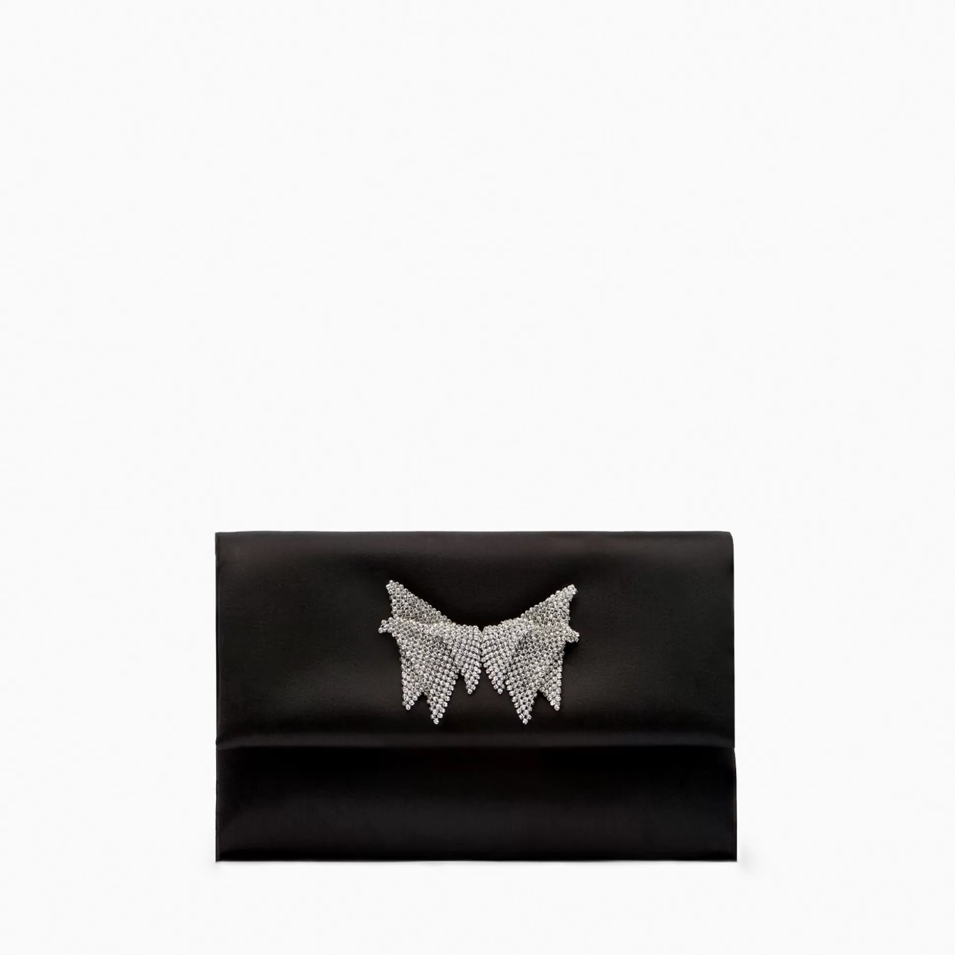 Casadei Butterfly Satin Clutch Black Fashion