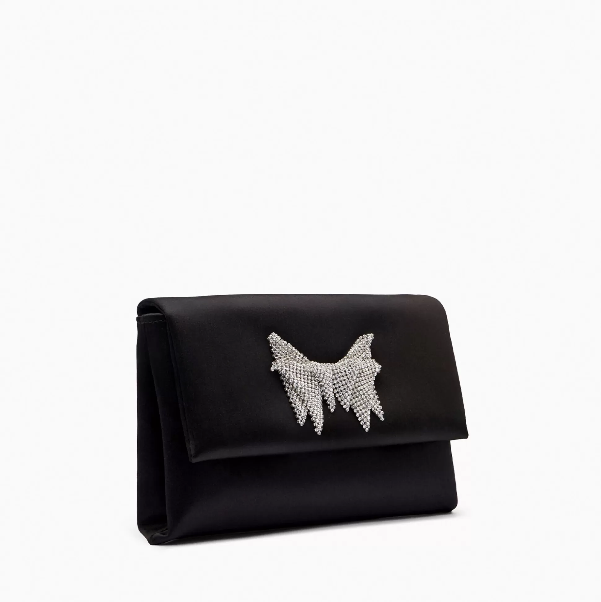 Casadei Butterfly Satin Clutch Black Fashion