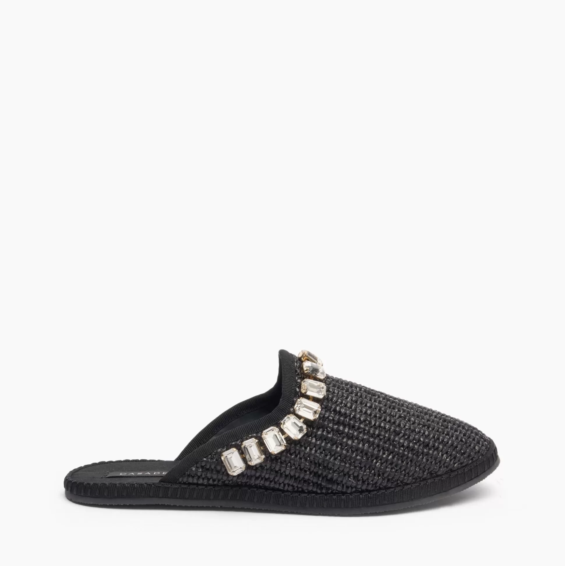 Casadei Capalbio Crystal Flats BLACK Discount