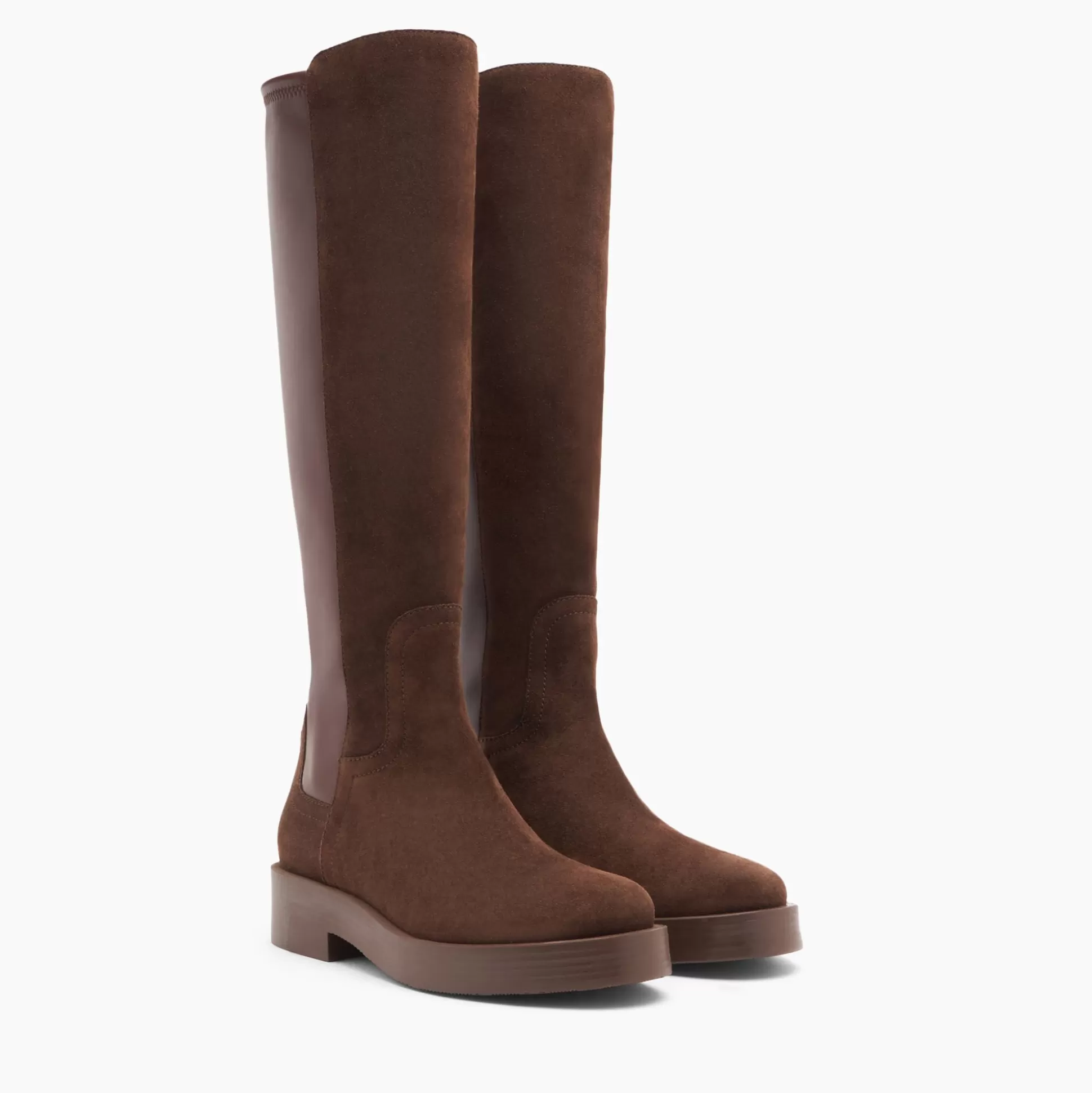 Casadei Charlie Stretch Suede Boots Cocoa Best Sale