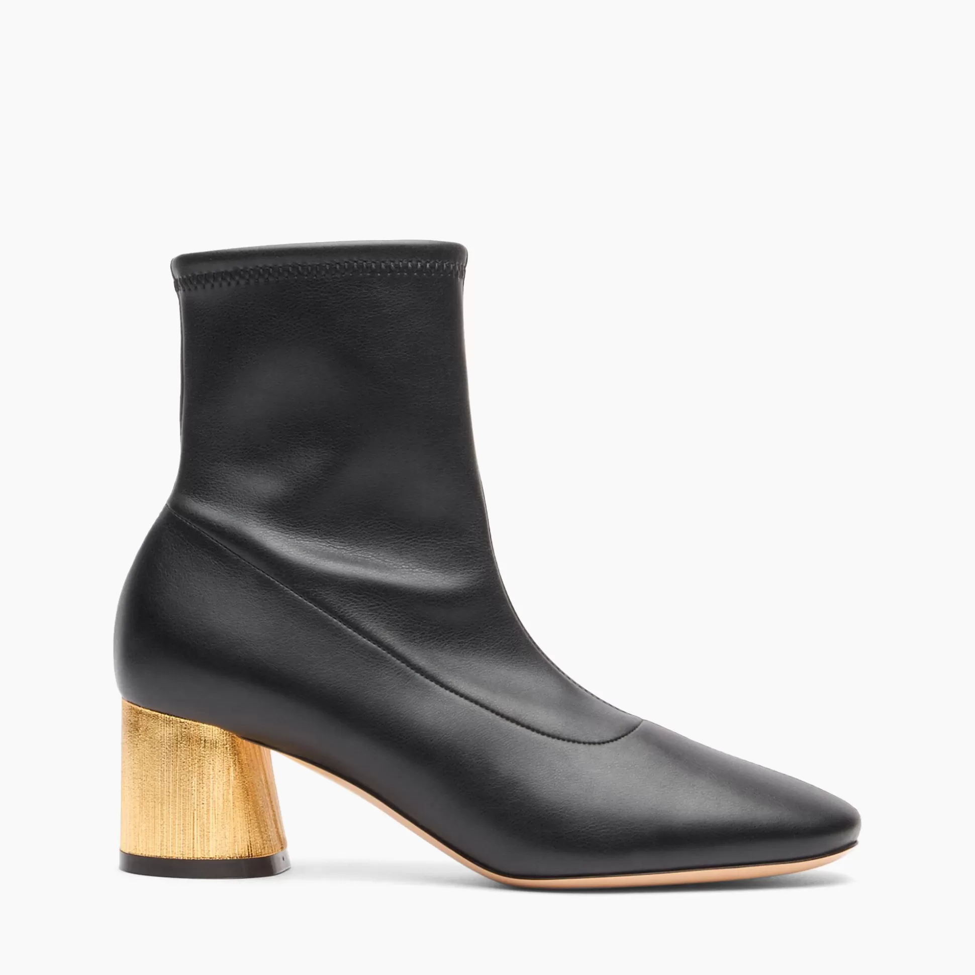 Casadei Cleo Opera Ankle Boots Black and Tacco Gold Cheap