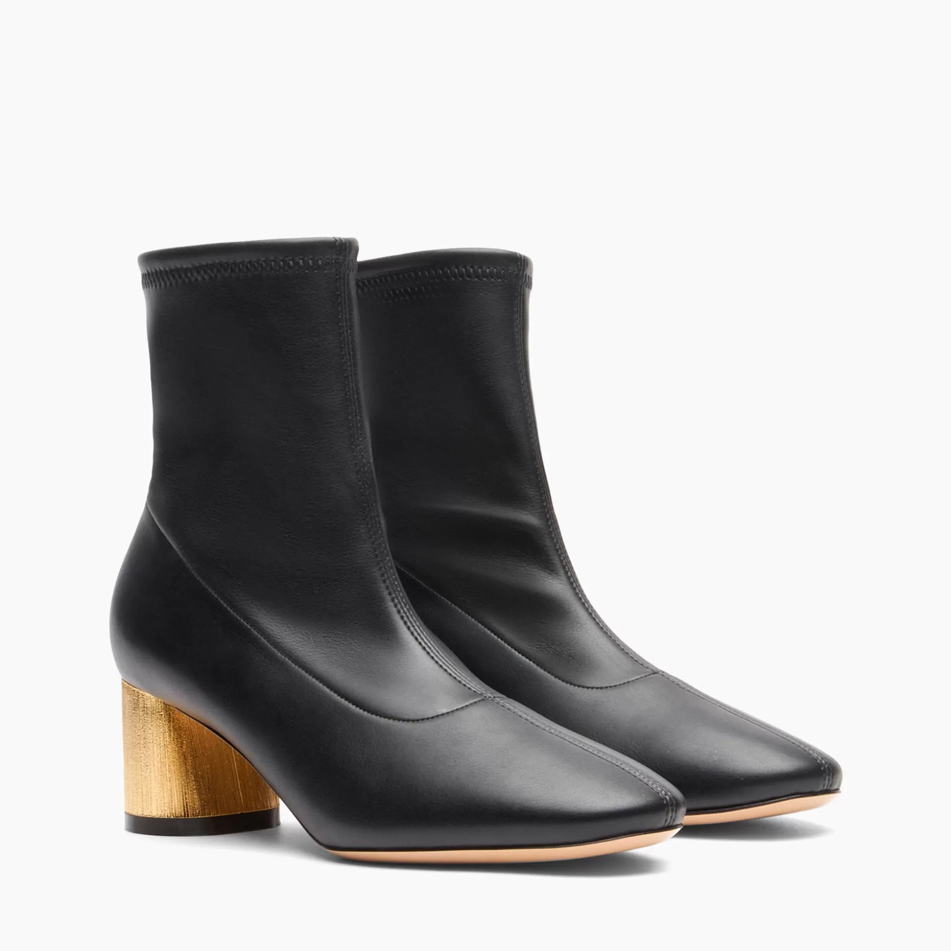 Casadei Cleo Opera Ankle Boots Black and Tacco Gold Cheap