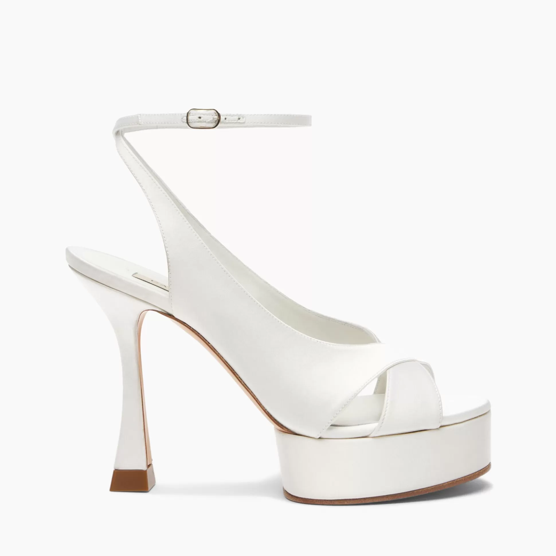 Casadei Donna Satin Platform Sandals White Fashion