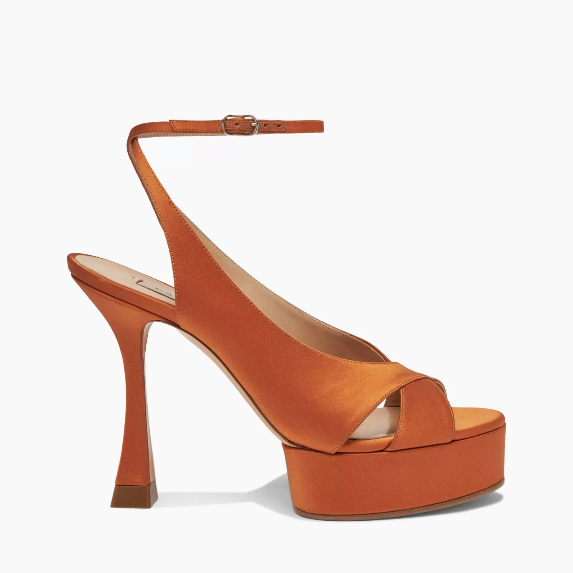 Casadei Donna Satin Platform Sandals Topaz Cheap