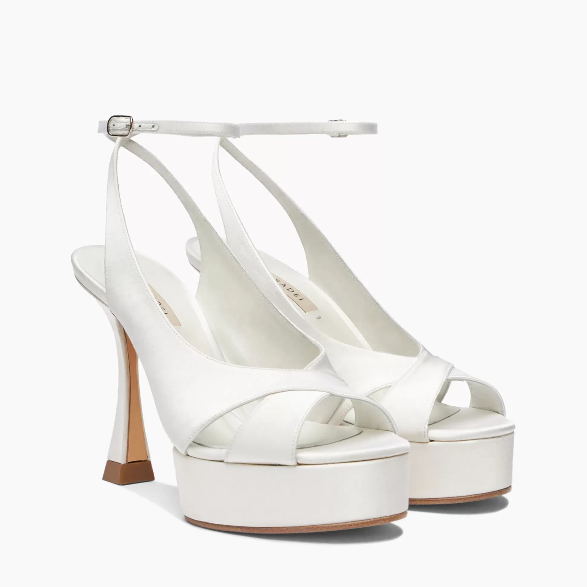 Casadei Donna Satin Platform Sandals White Fashion