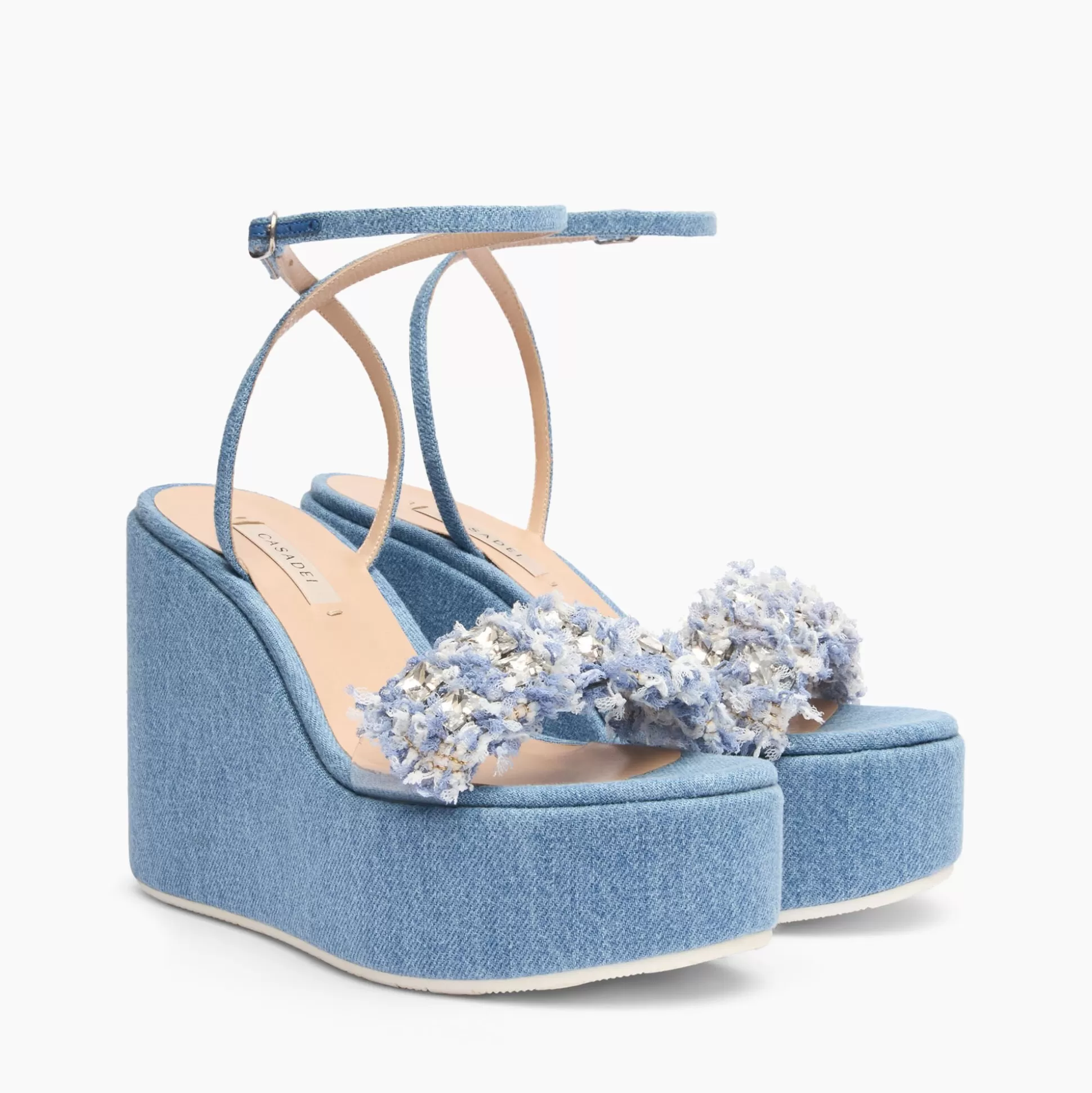 Casadei Elsa Denim Wedges Jeans Clearance