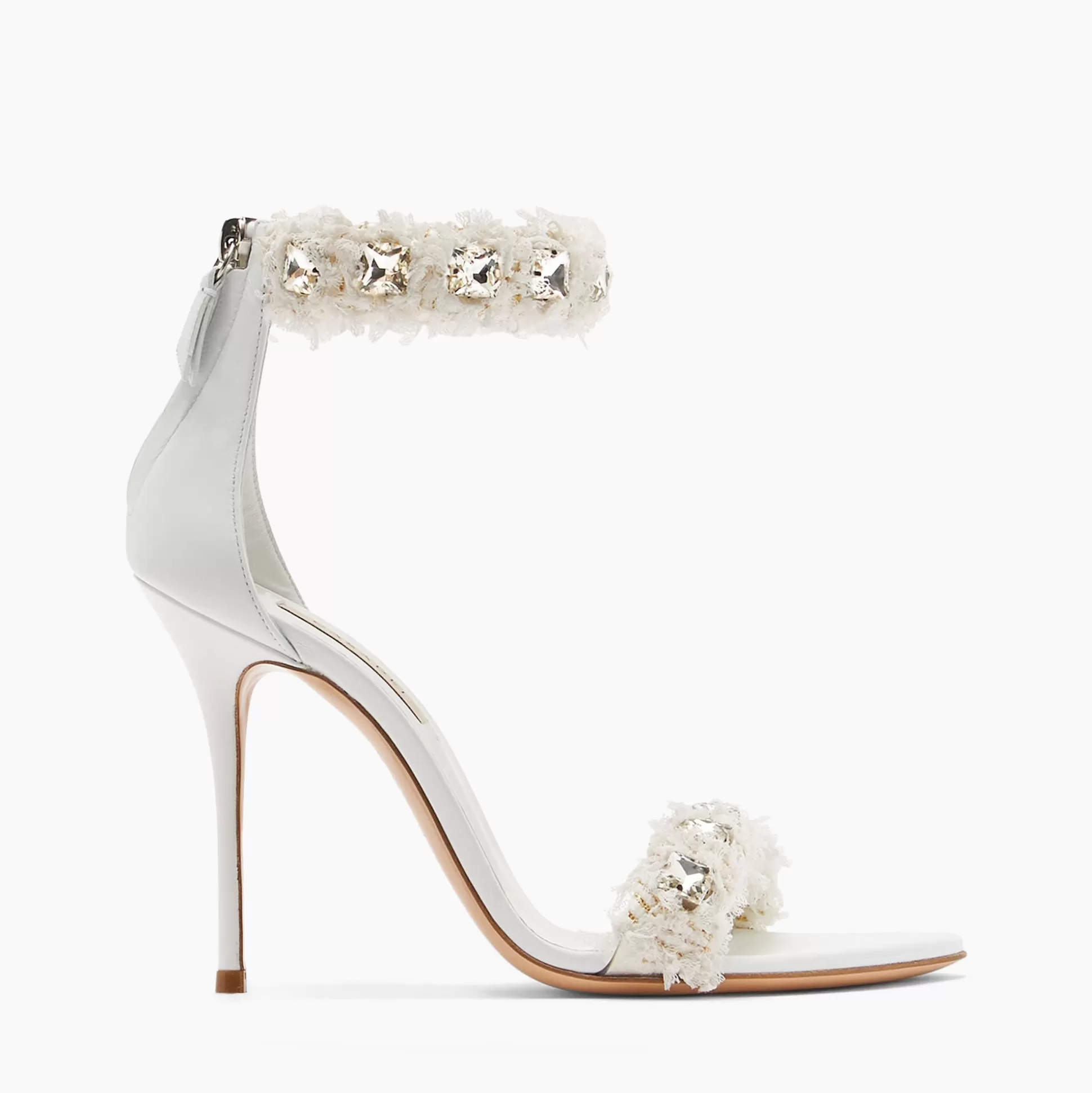 Casadei Elsa Leather Sandals White Sale