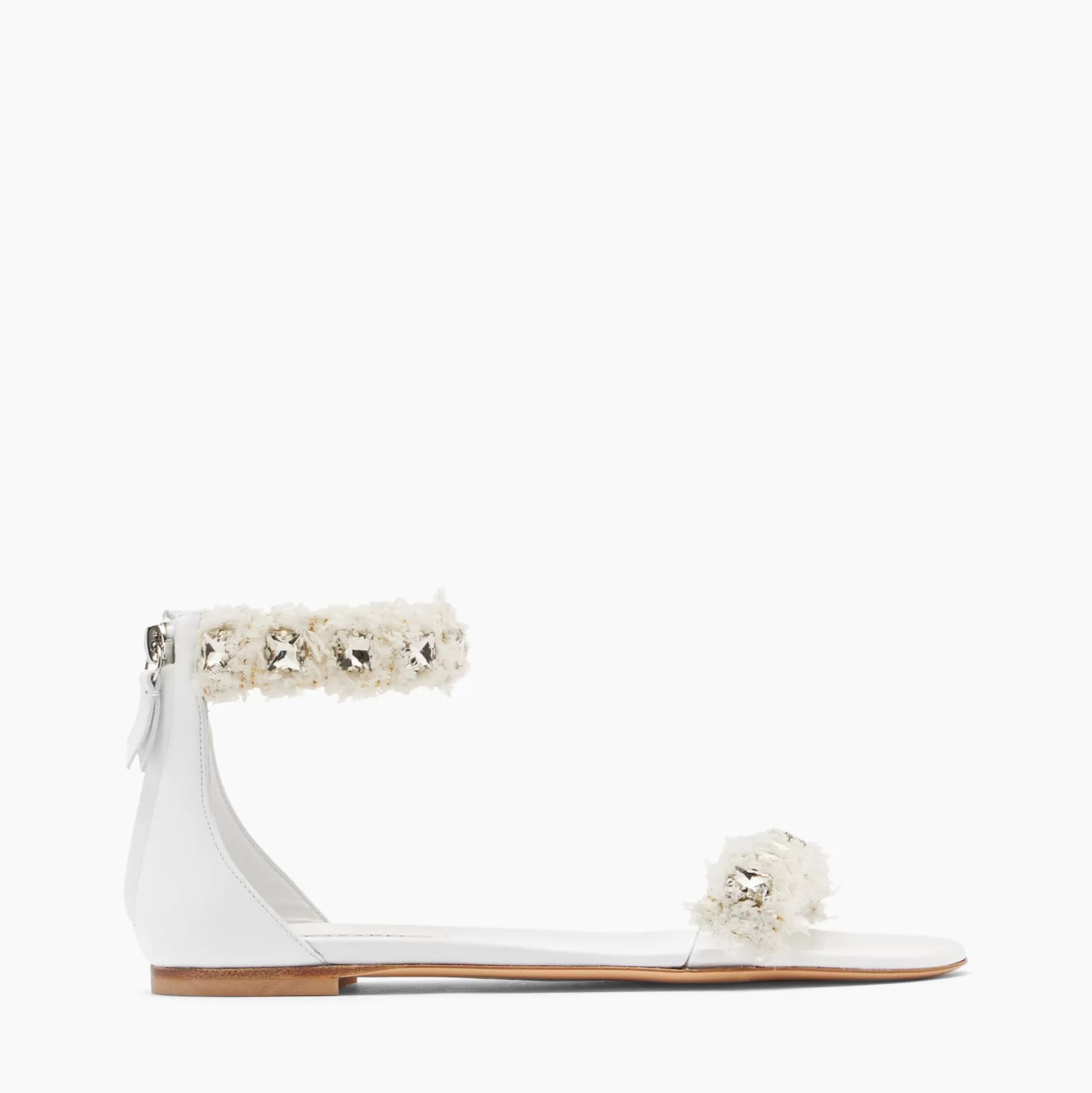 Casadei Elsa Leather Sandals White Outlet