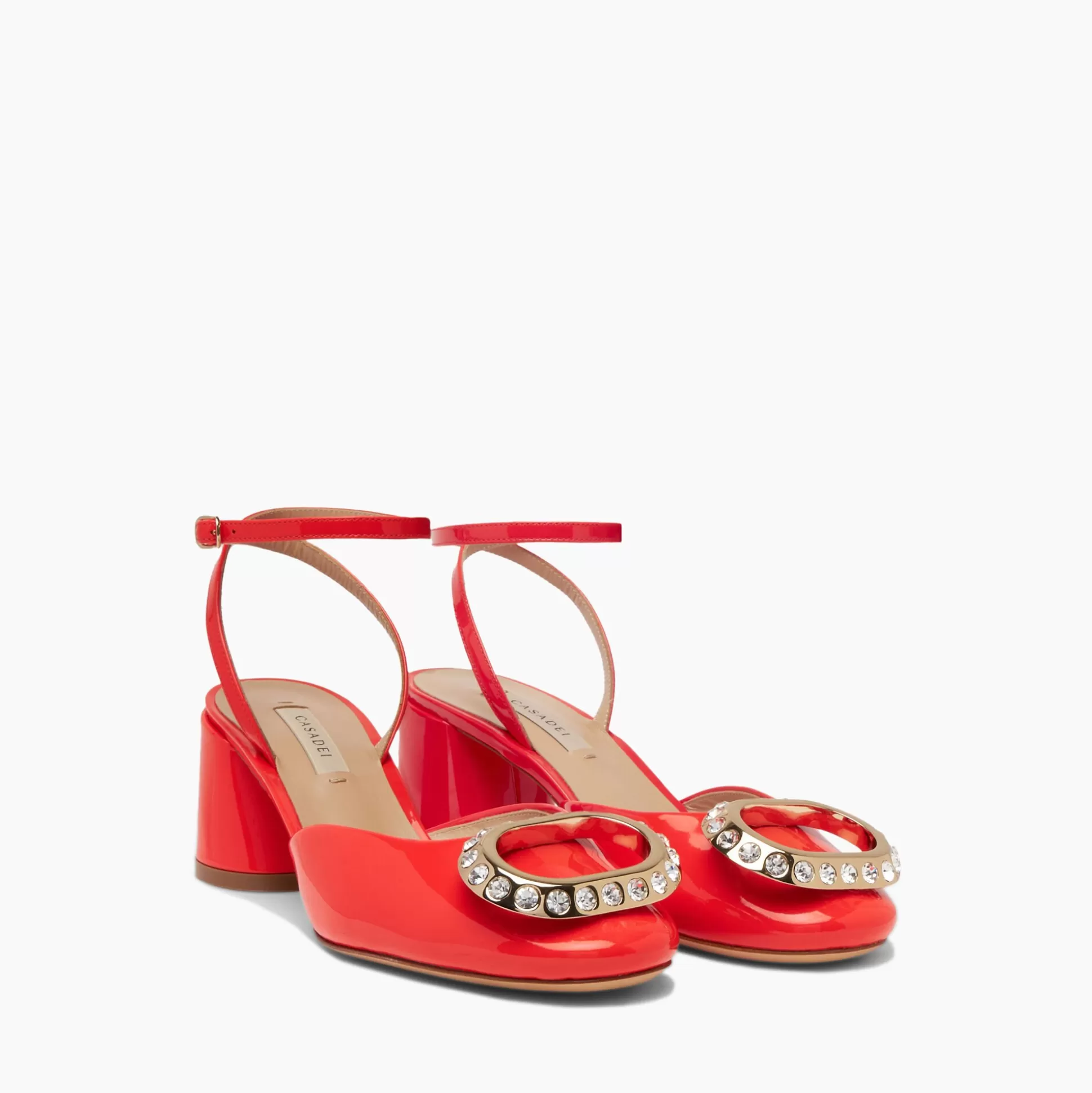 Casadei Emily Cleo Patent Leather Pumps Coralflame Store