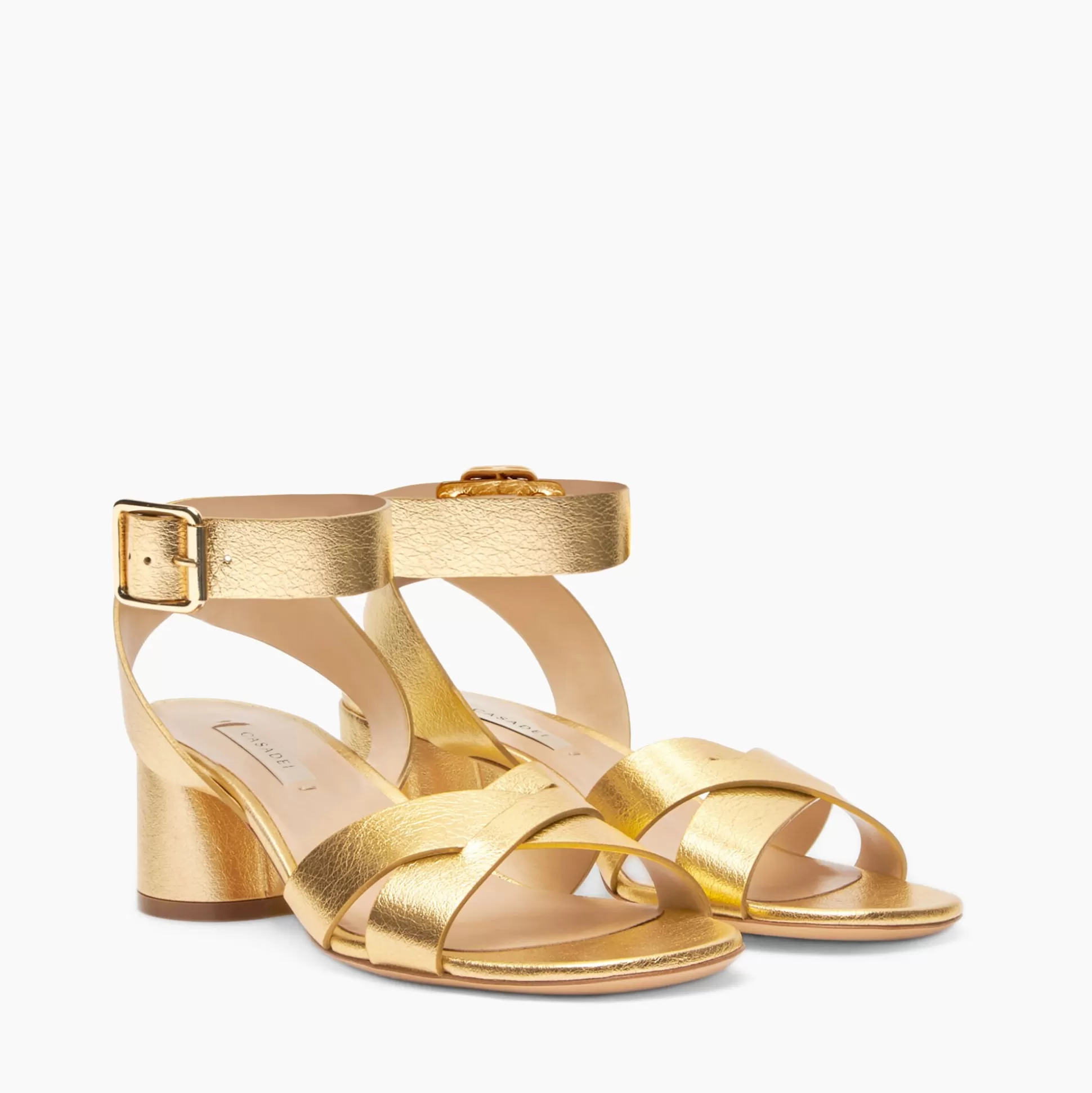 Casadei Emily Vesta Sandals Gold Clearance