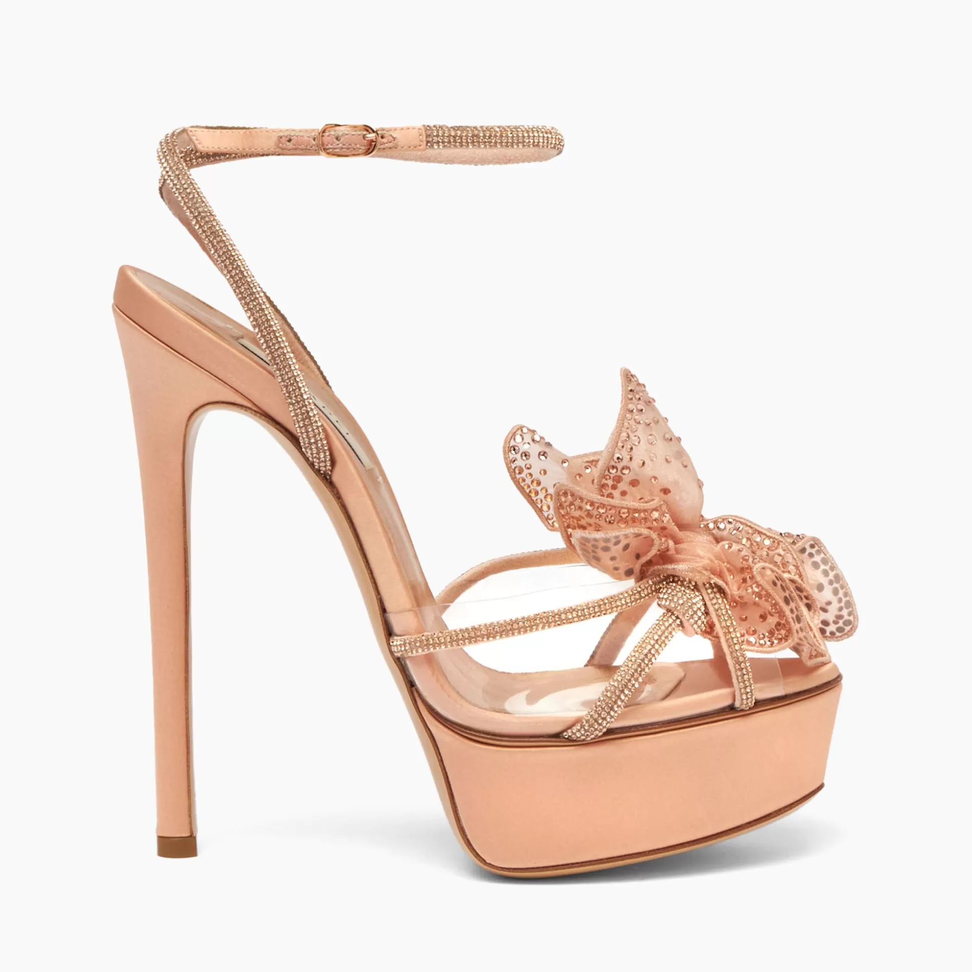 Casadei Flora Orchidea Platform Sandals Light Peach Best Sale