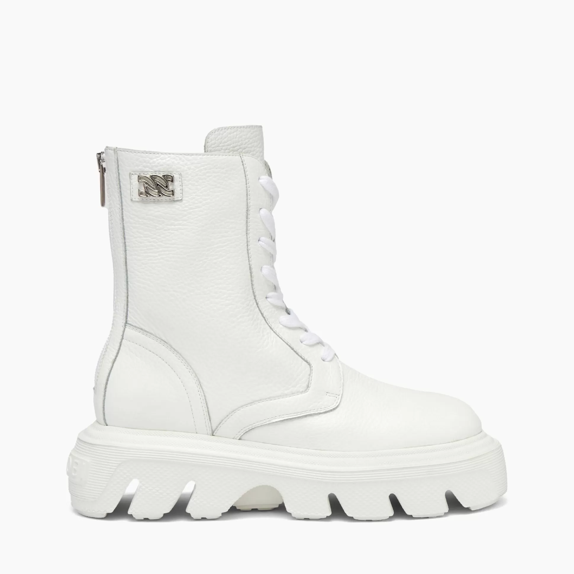 Casadei Generation C Leather Biker Boots White Store