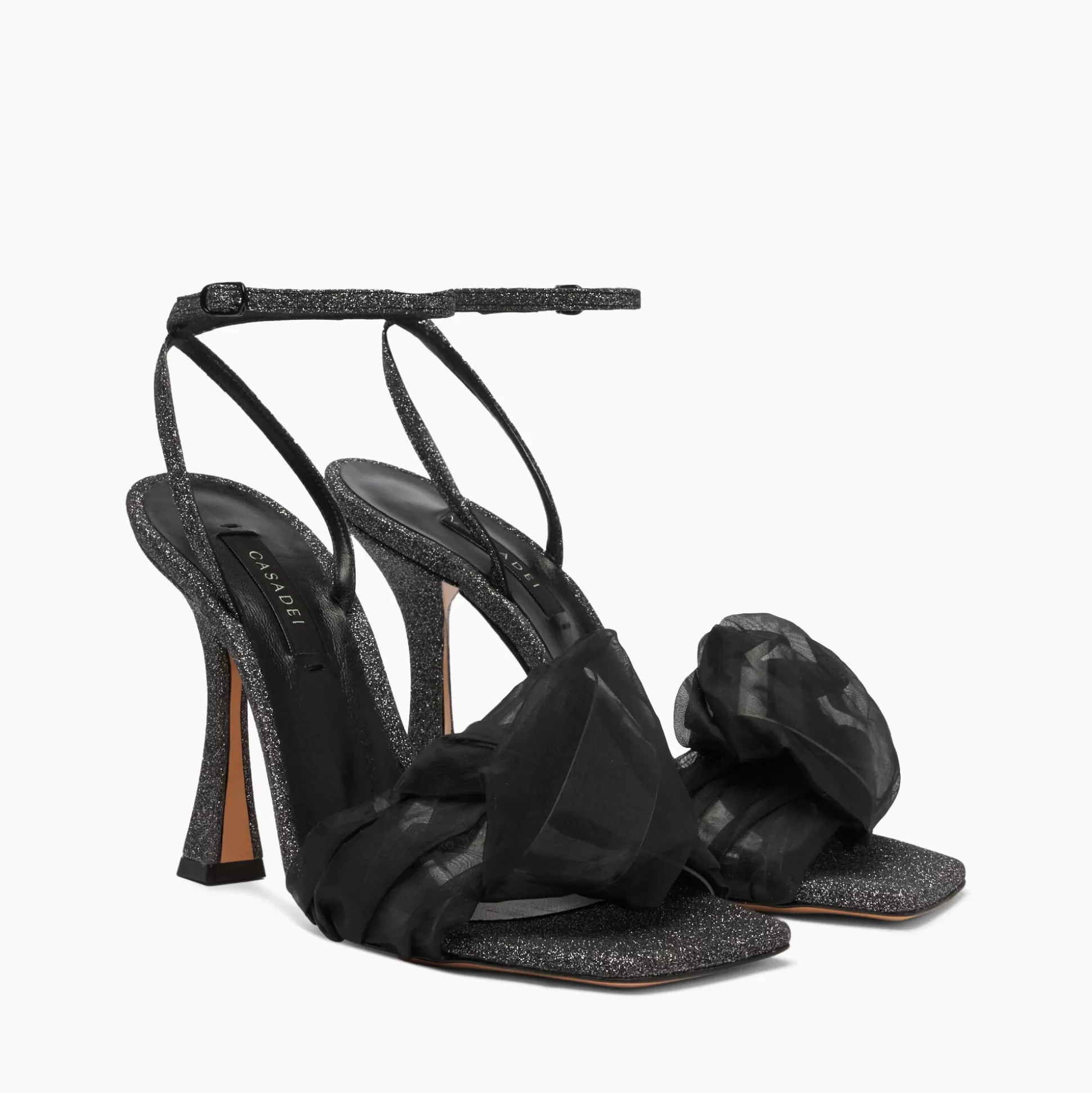 Casadei Geraldine Helen Sandals Black and Black Infinity Online