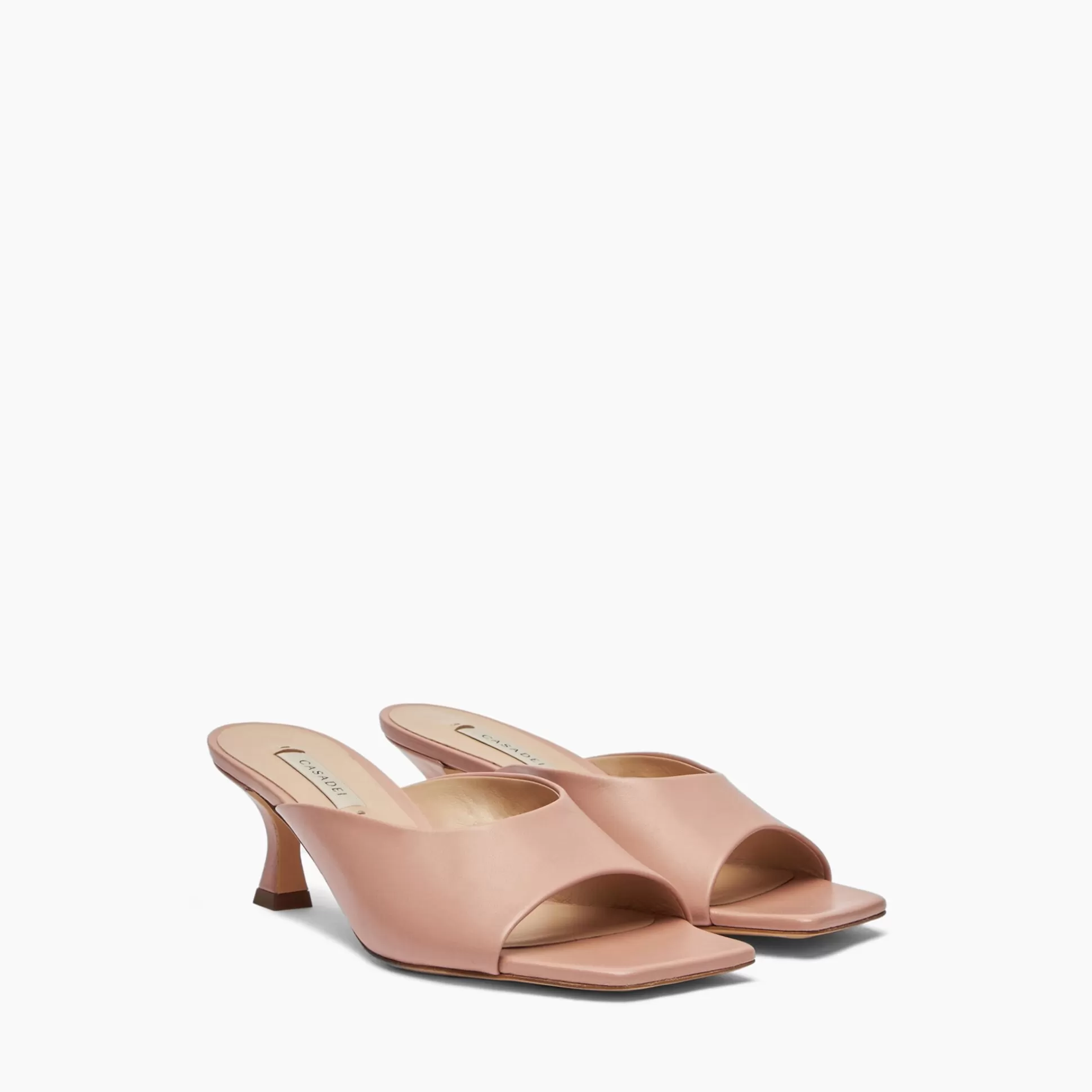 Casadei Geraldine Leather Kitten Mules Rosé Cheap