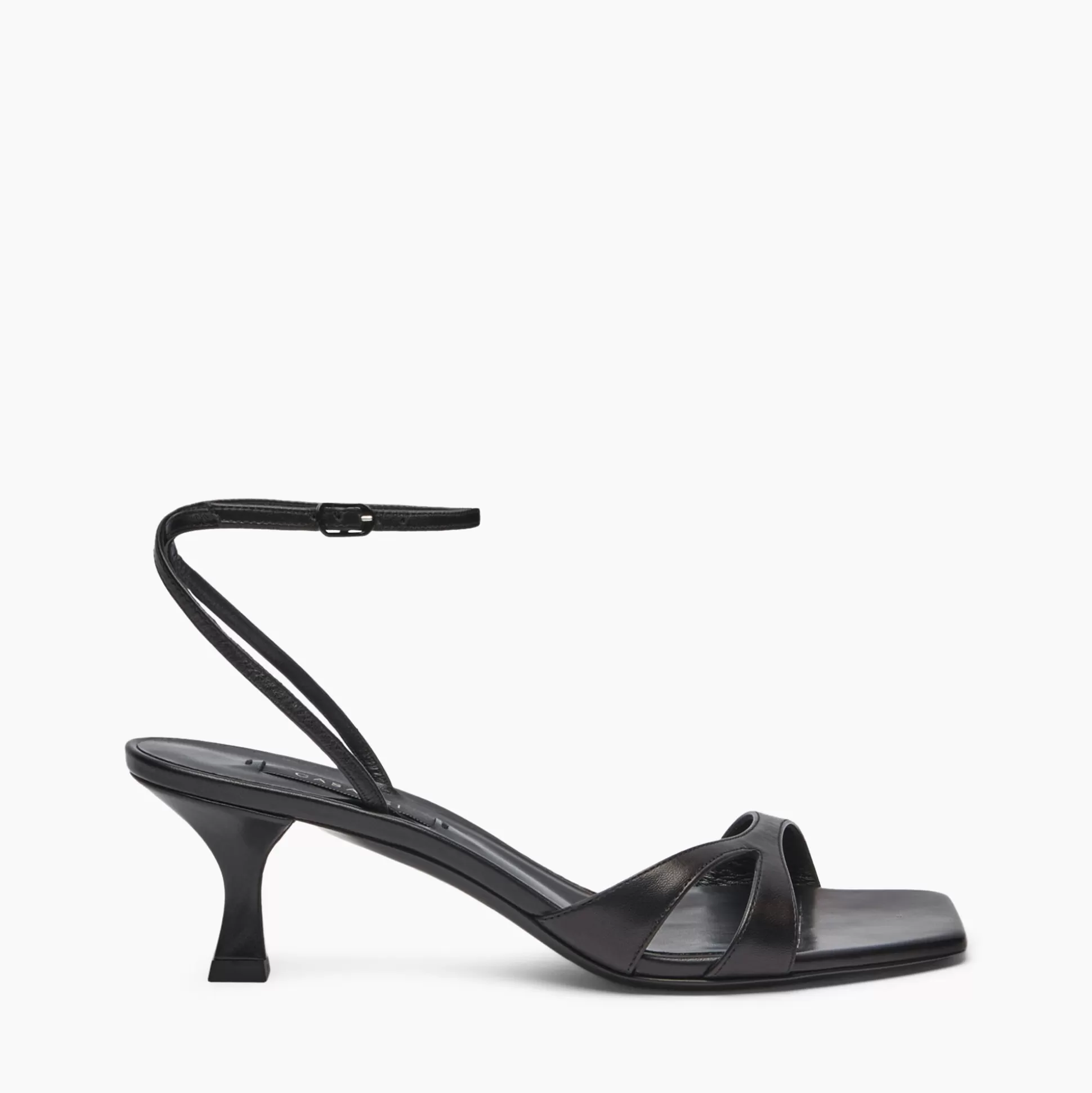 Casadei Geraldine Leather Kitten Sandals Black Flash Sale