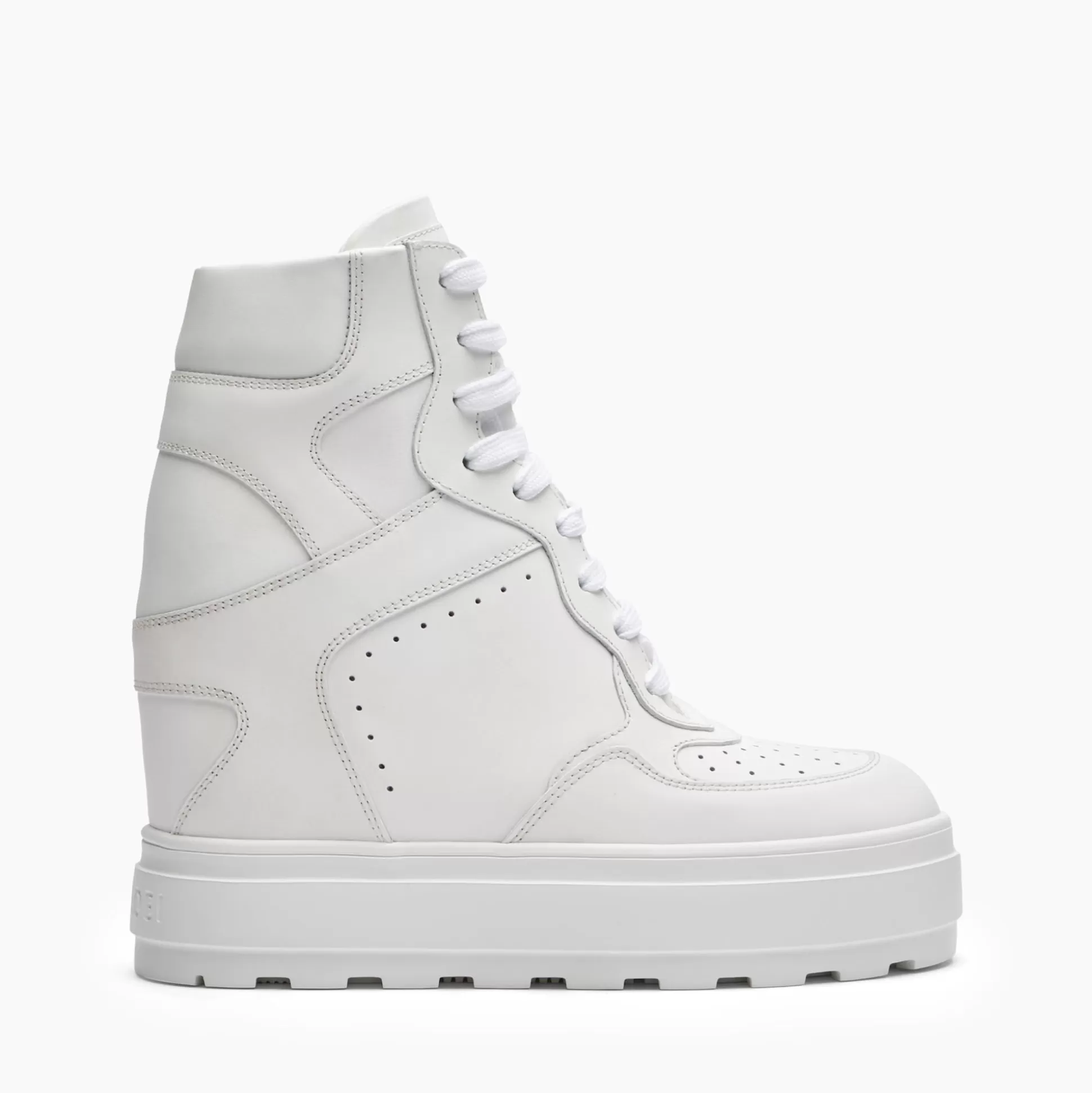 Casadei High Top Leather Sneakers White Cheap