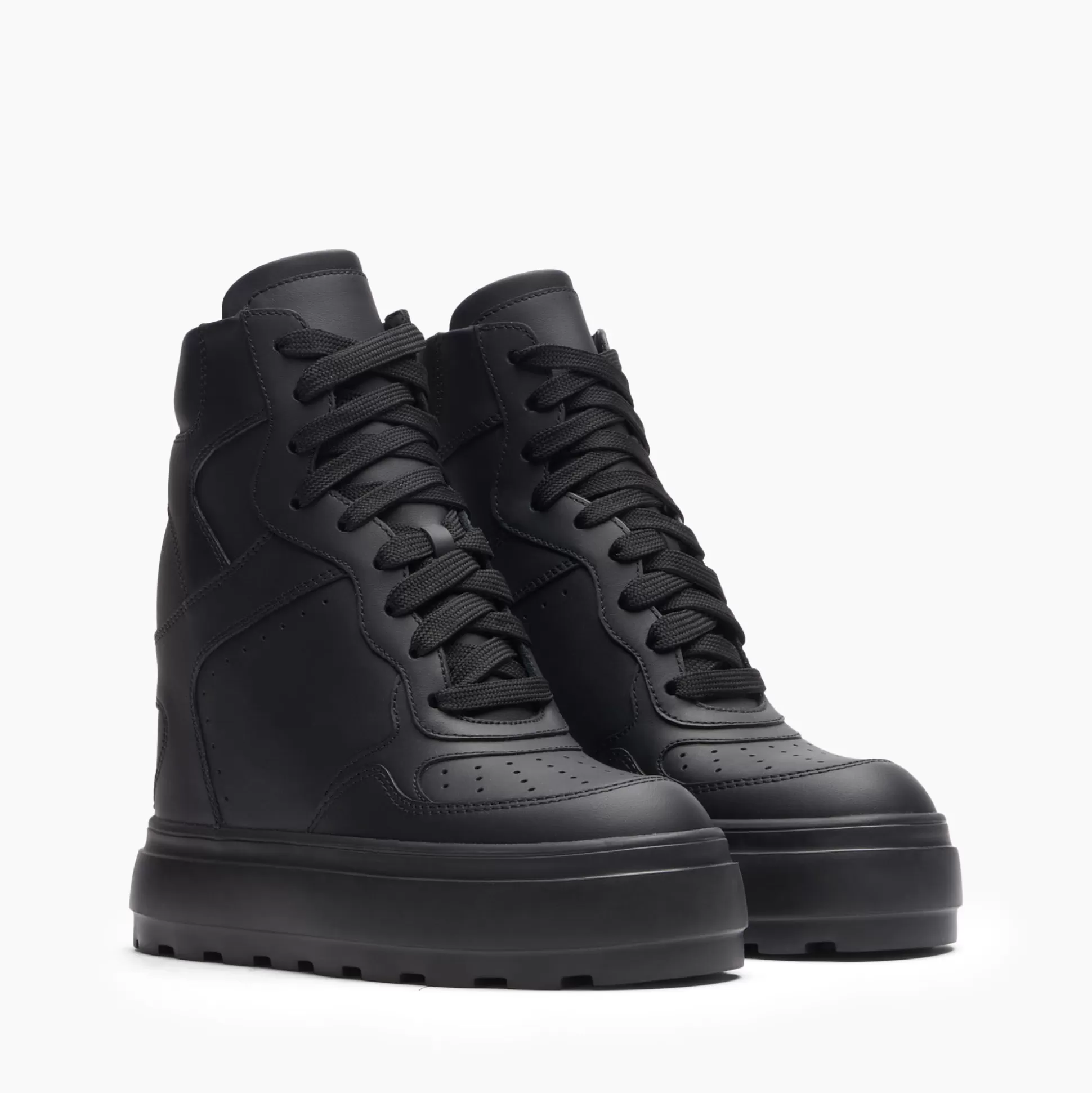 Casadei High Top Leather Sneakers Black Outlet