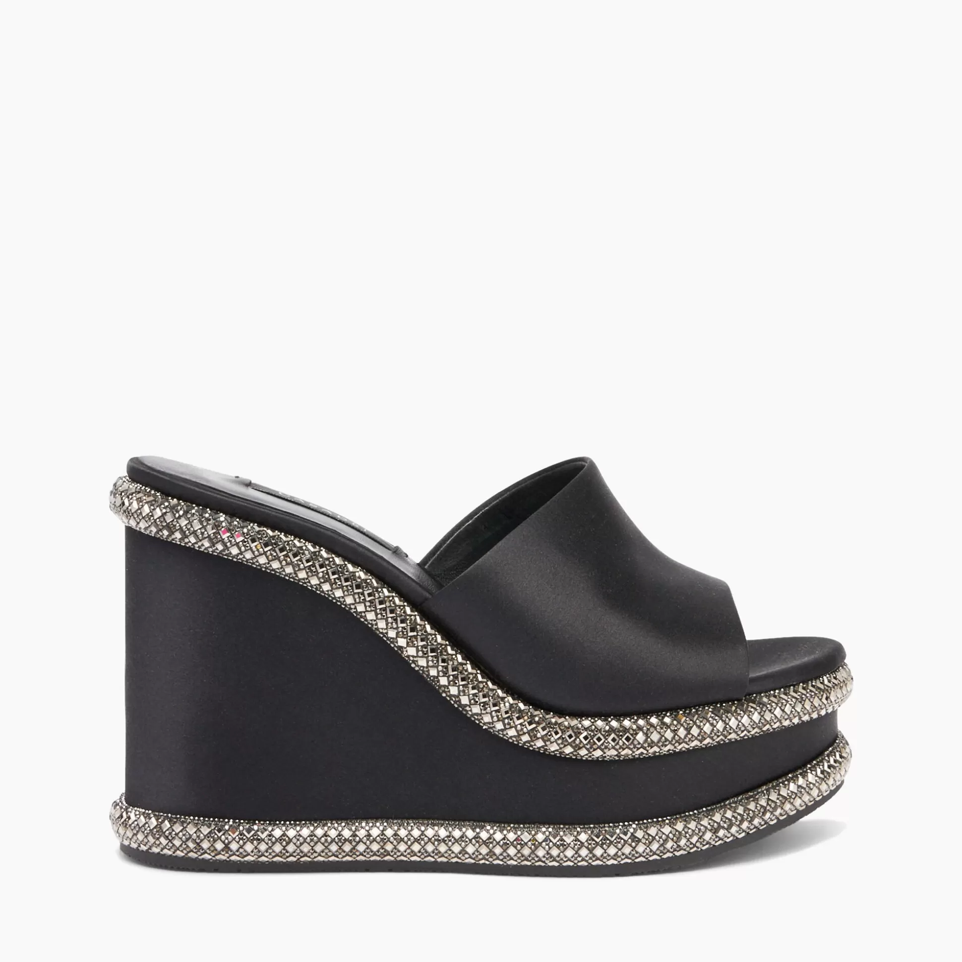 Casadei Jasmine Stratosphere Wedges Jet Hematite and Black Best Sale