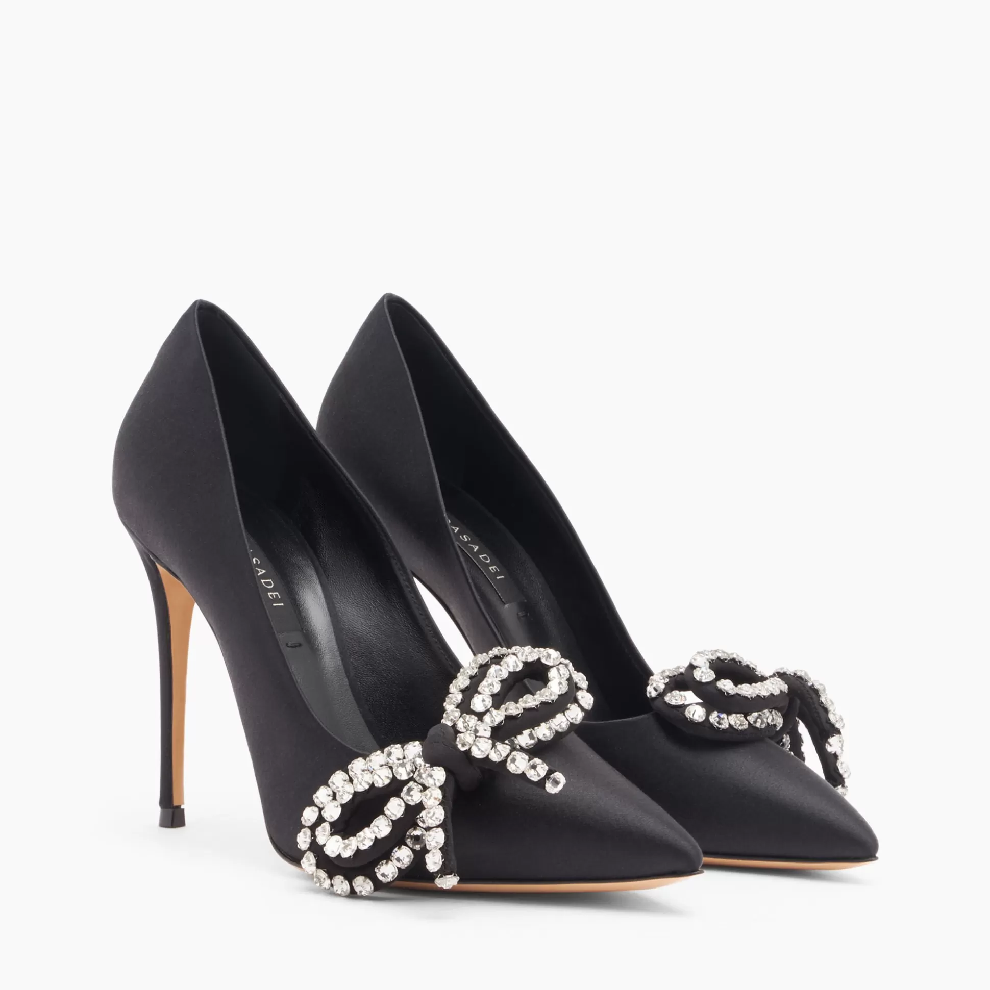 Casadei Judith Julia Satin Pumps Black Flash Sale