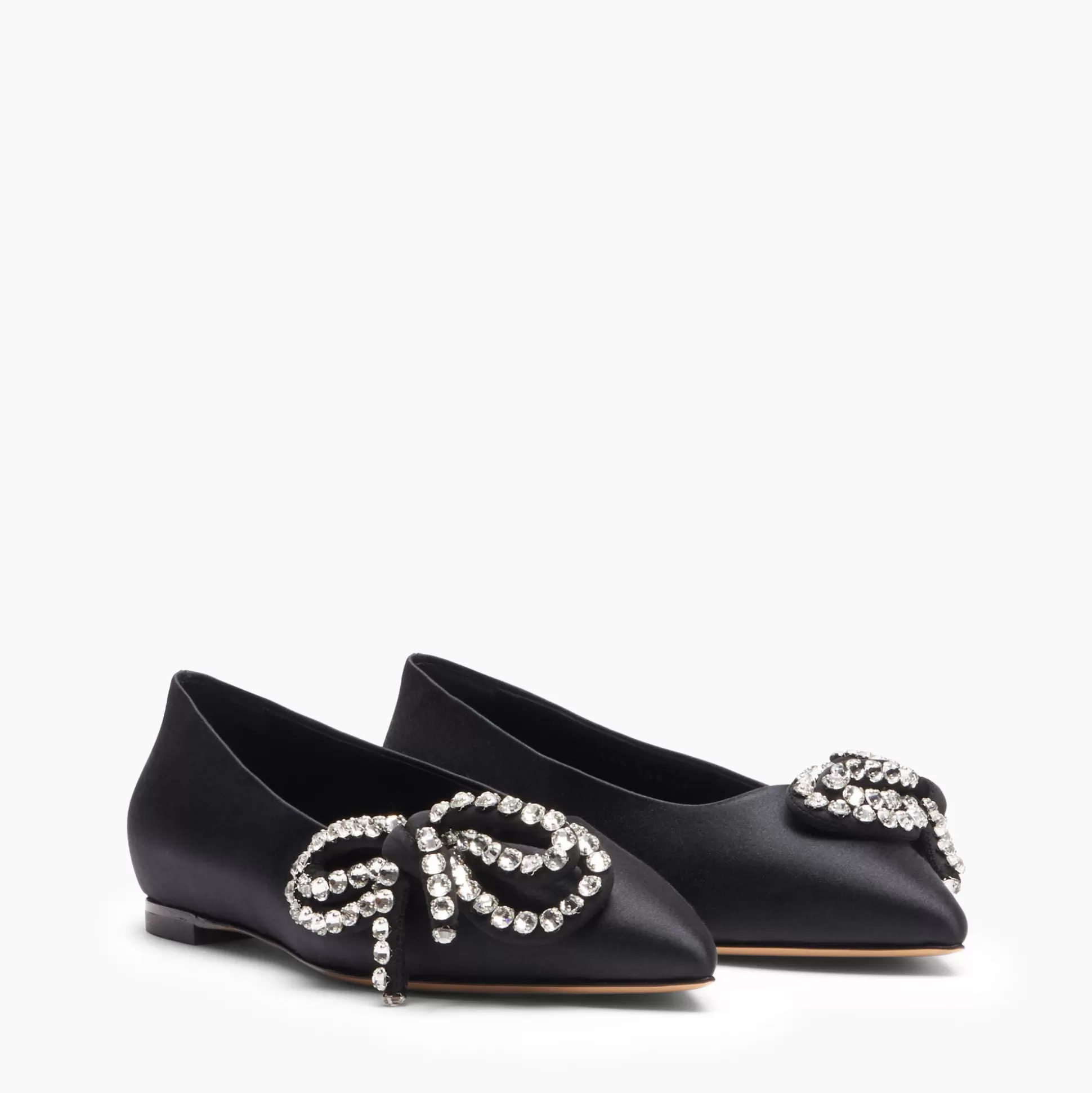 Casadei Judith Satin Ballerinas Black Clearance