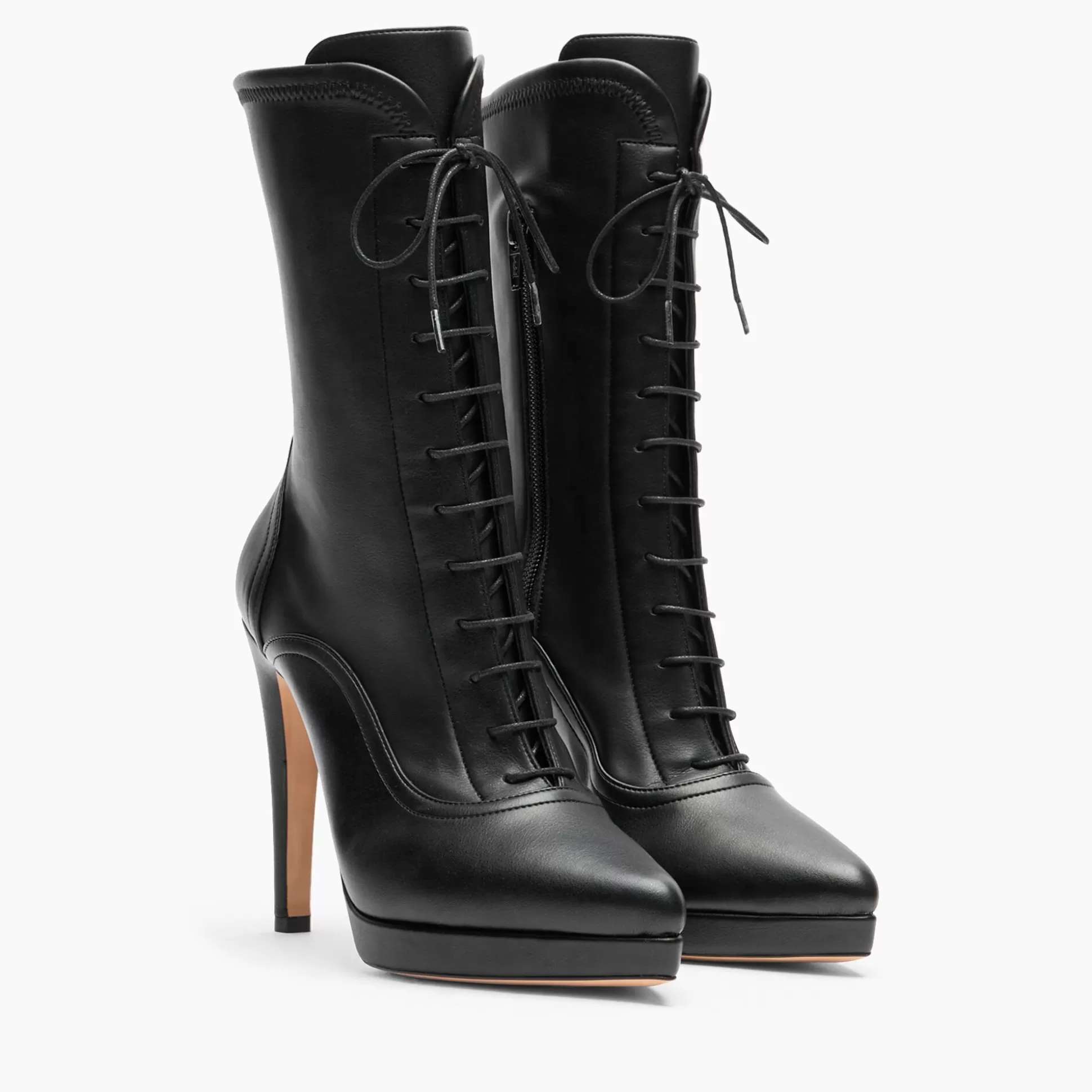 Casadei Michelle Laced Platform Ankle Boots Black Sale