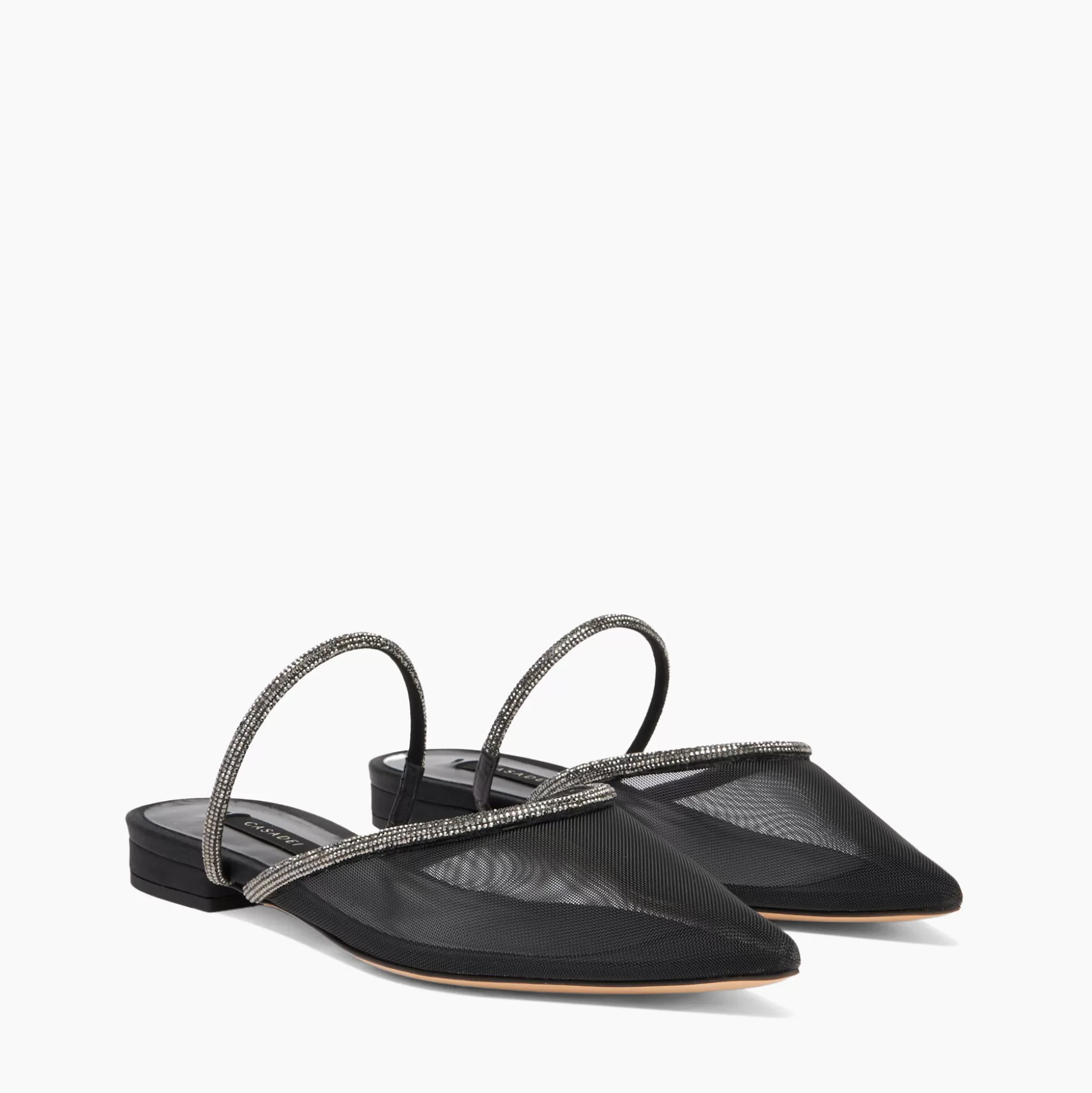 Casadei Mimì Mesh Flats Black and Ematite Flash Sale