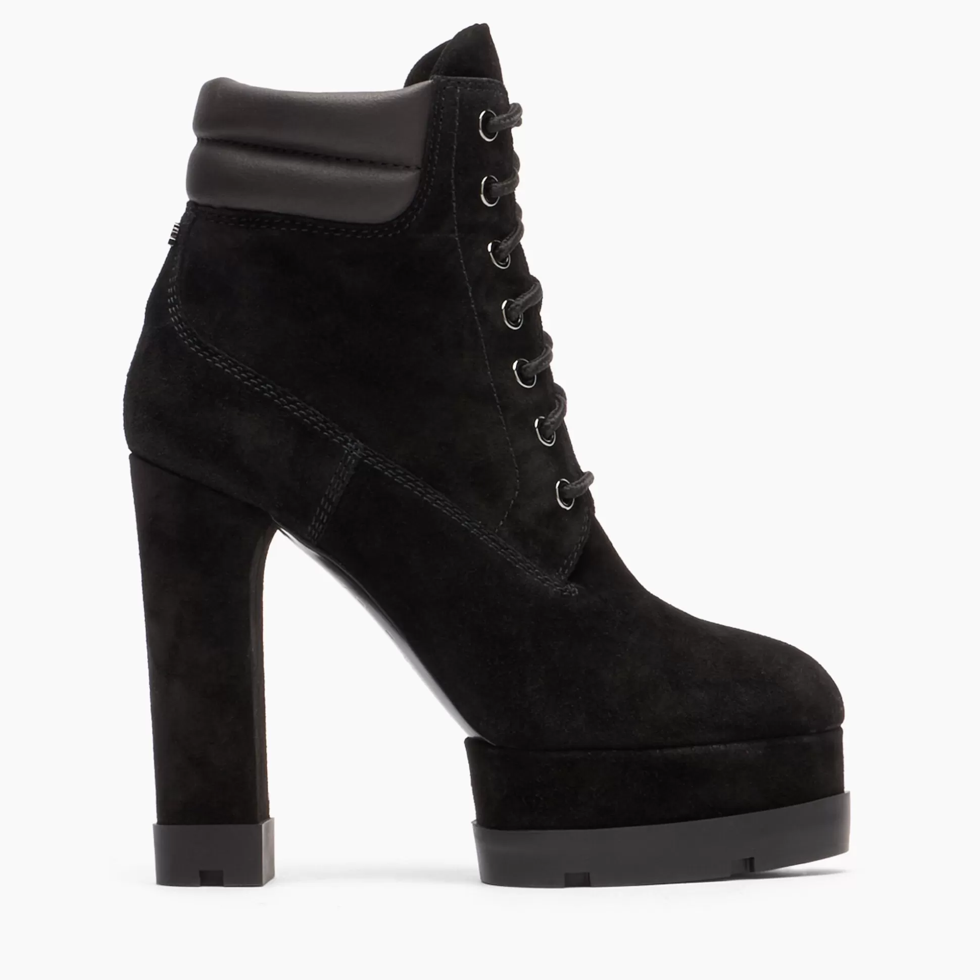 Casadei Nancy Laced Suede Ankle Boots Black Cheap