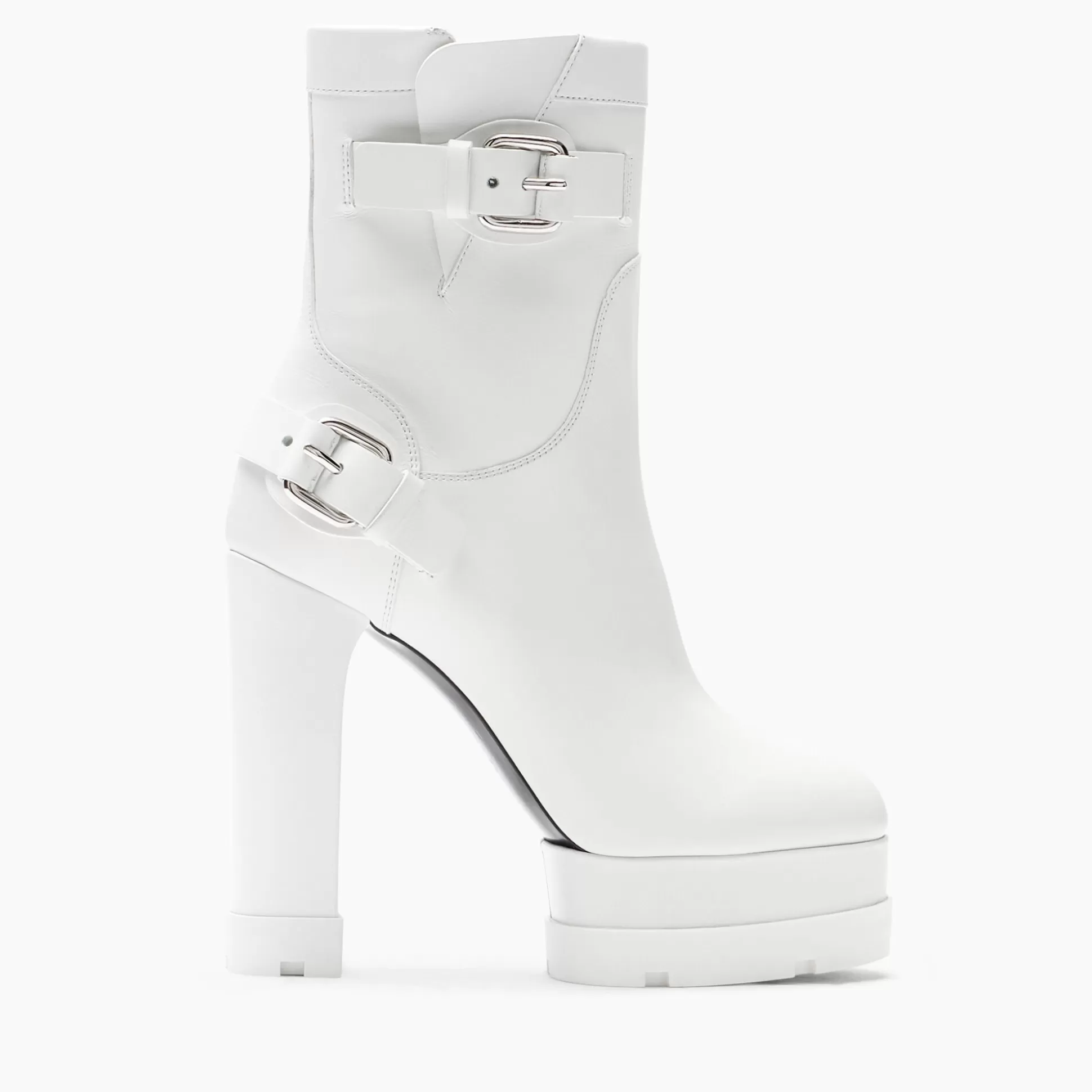 Casadei Nancy Rock Leather Ankle Boots White Shop