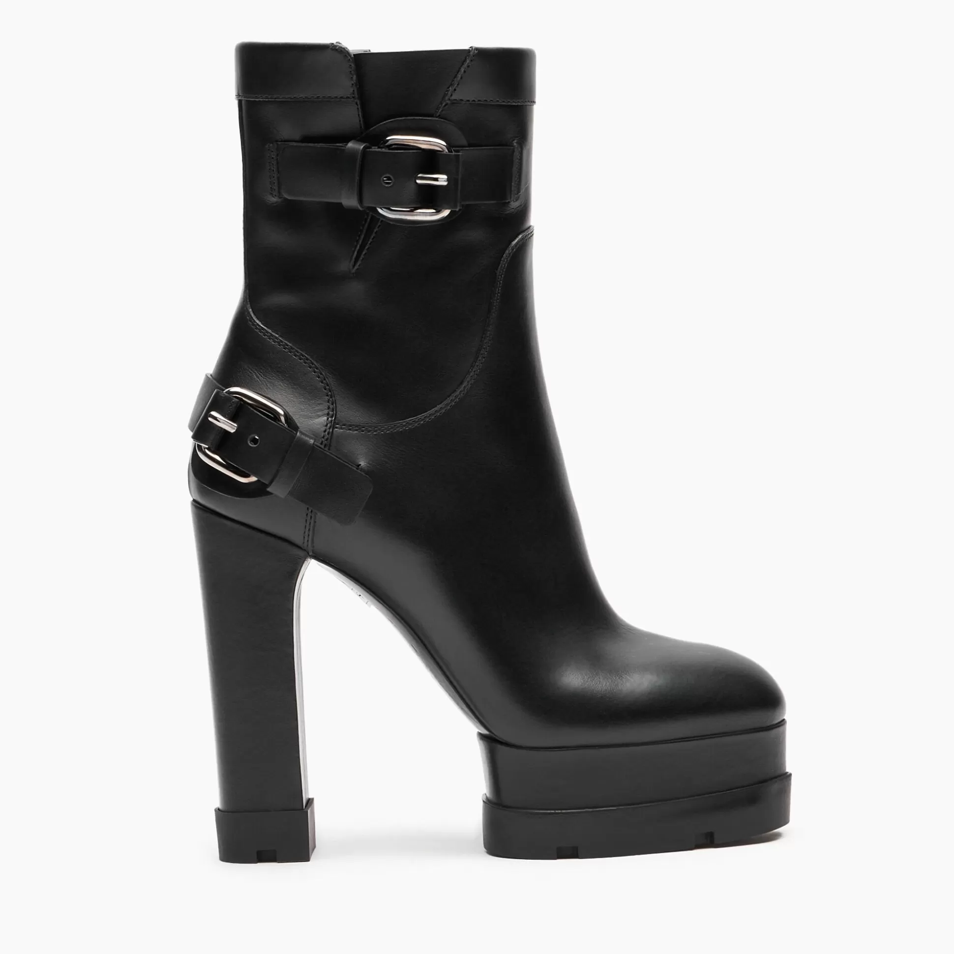 Casadei Nancy Rock Leather Ankle Boots Black Cheap