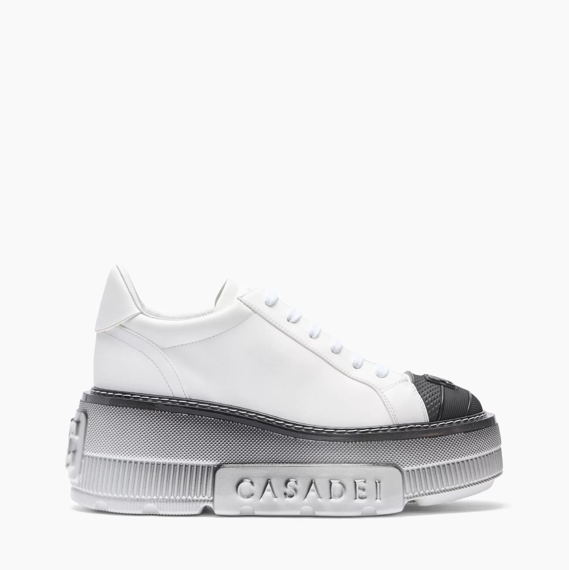 Casadei Nexus Toe Cap Sneakers White and Black Outlet