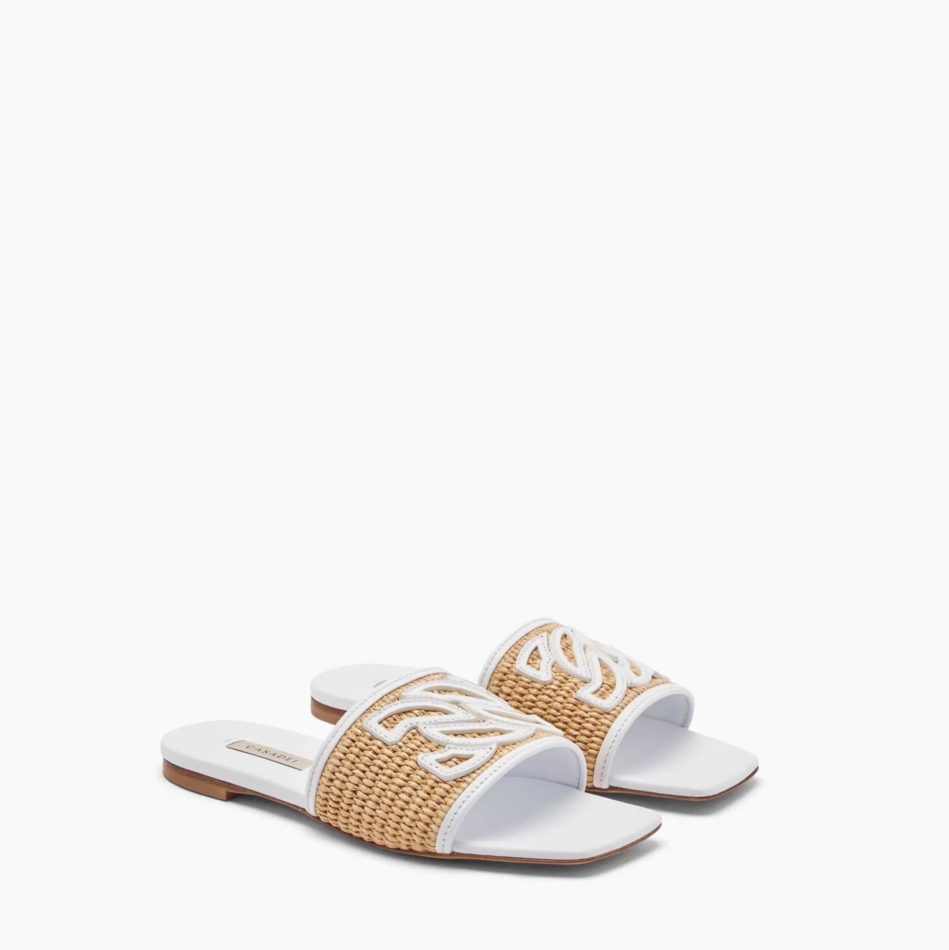 Casadei Portofino Slides white and toffee Shop