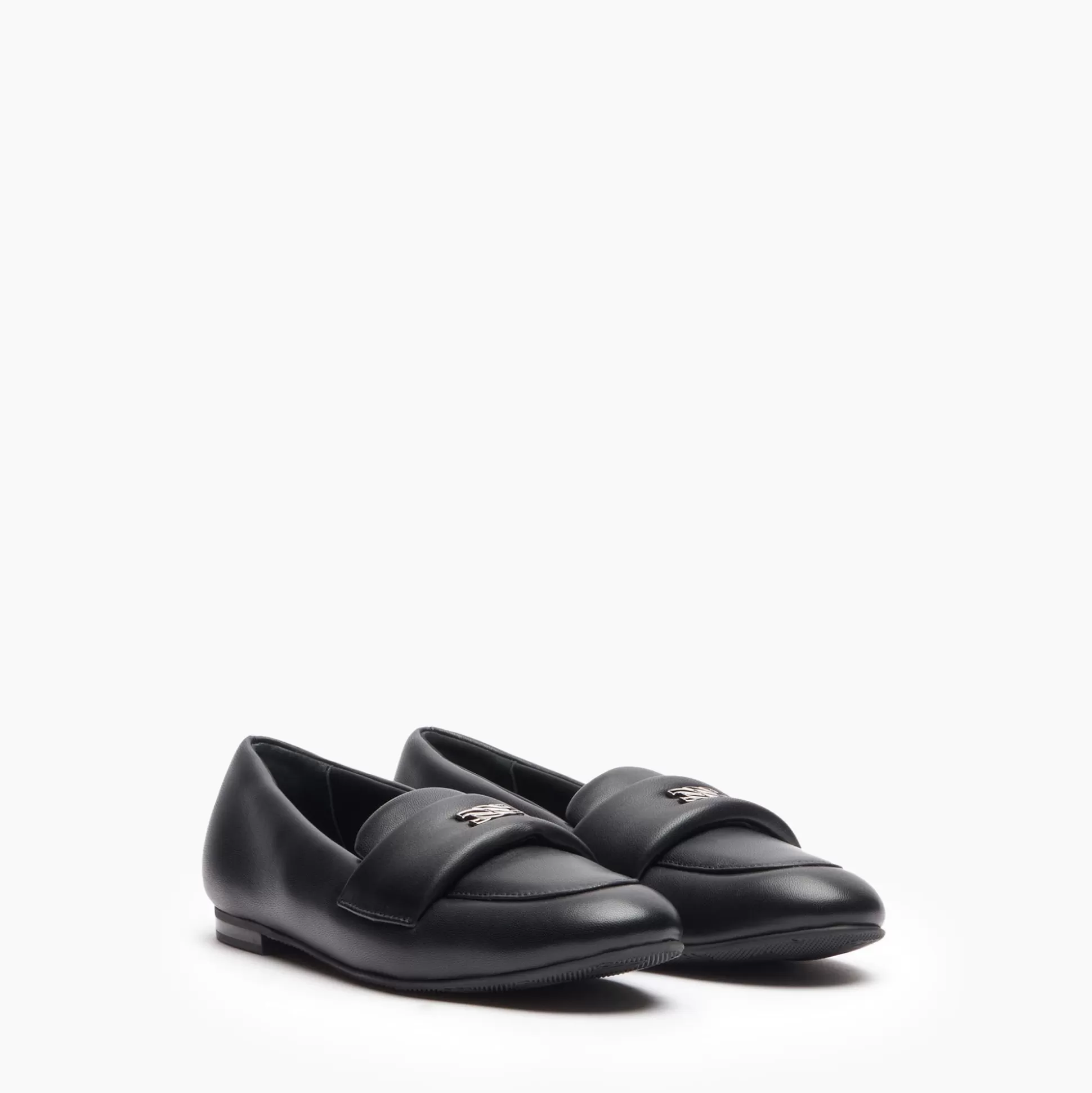 Casadei Puff Leather Loafers Black Best Sale