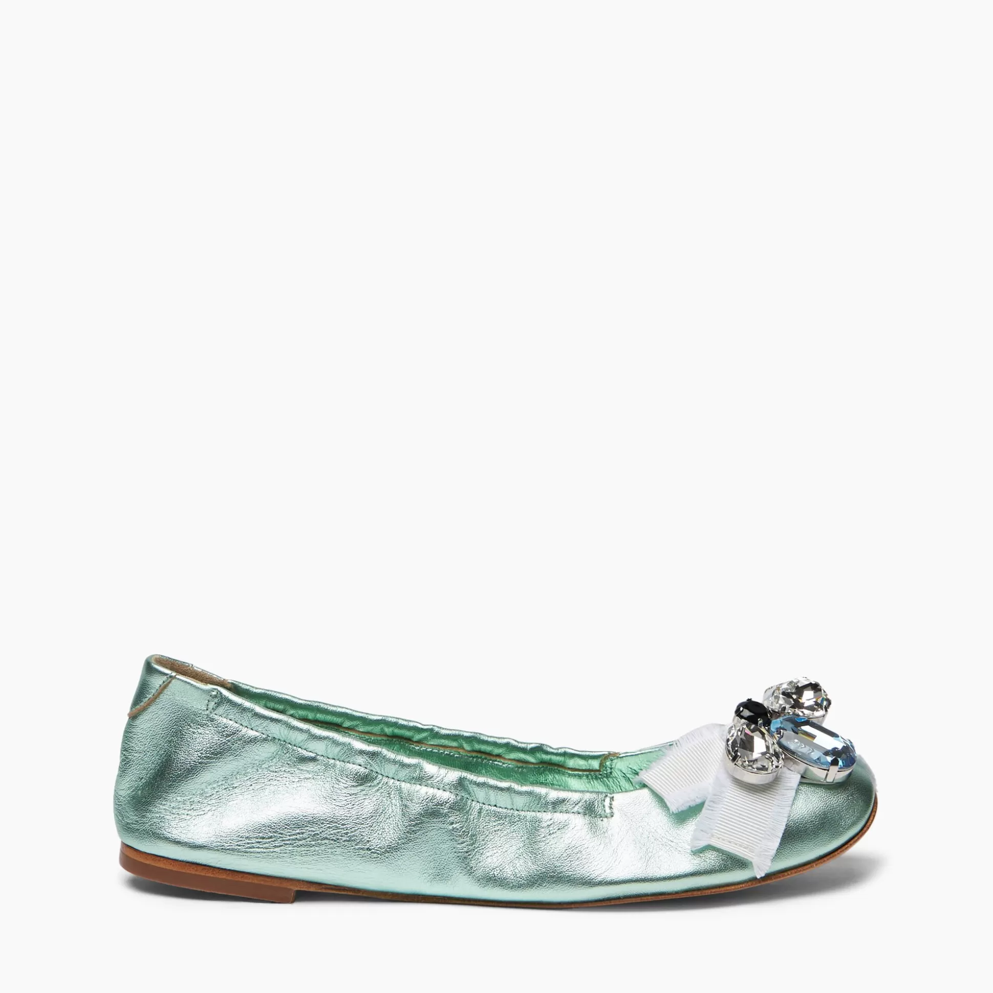 Casadei Queen Bee Ballet Ballerinas Green Light Flash Sale