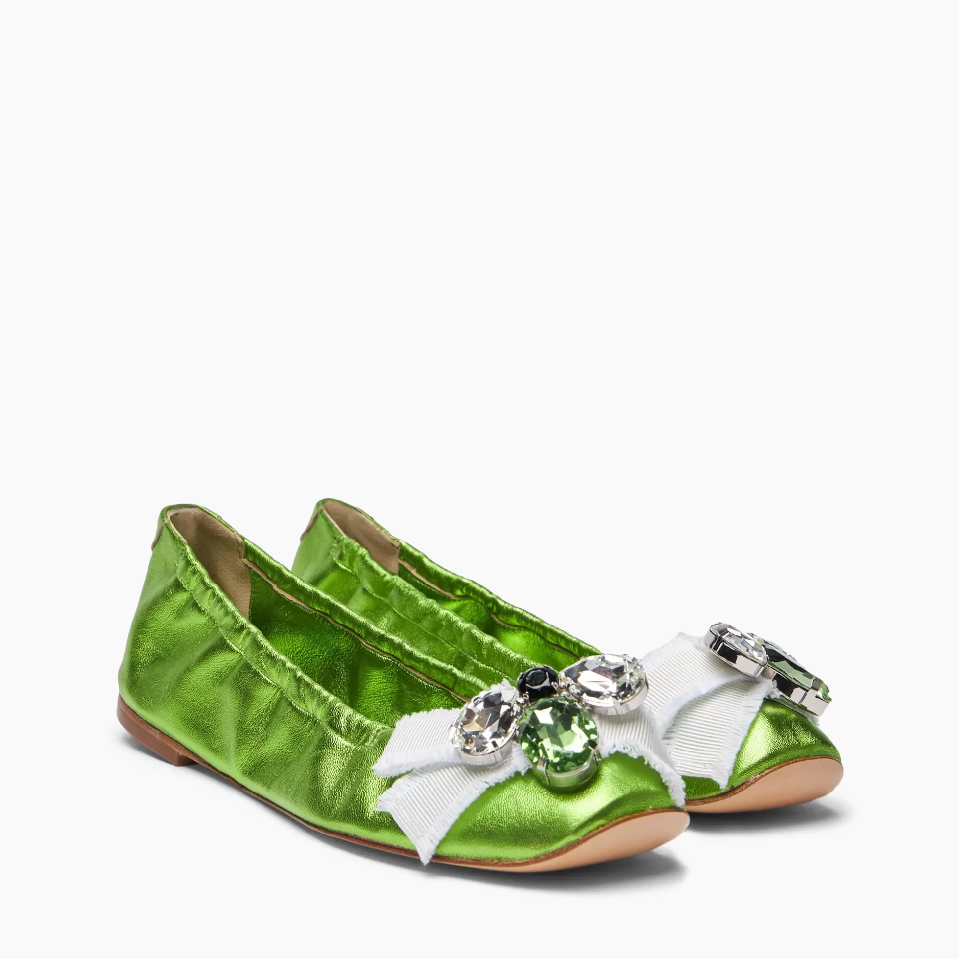 Casadei Queen Bee Ballet Ballerinas Spirulina Flash Sale